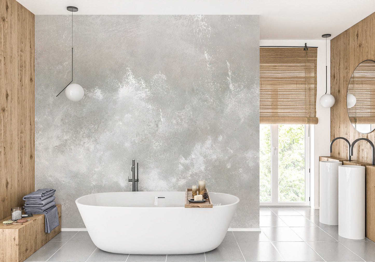 Aged plaster concrete effect wall mural