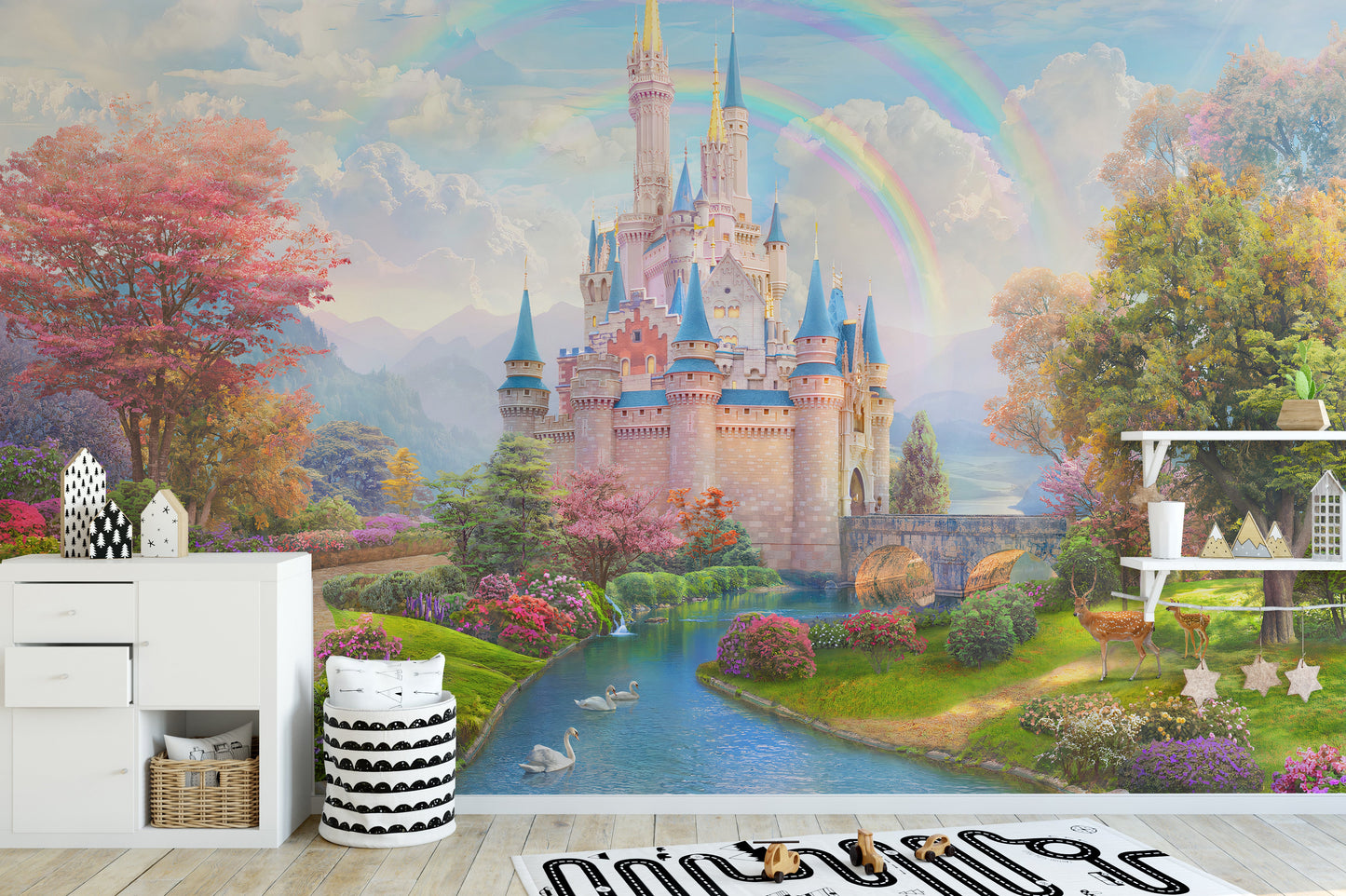 Dreamy Princess Castle Wallpaper for Playful Spaces
