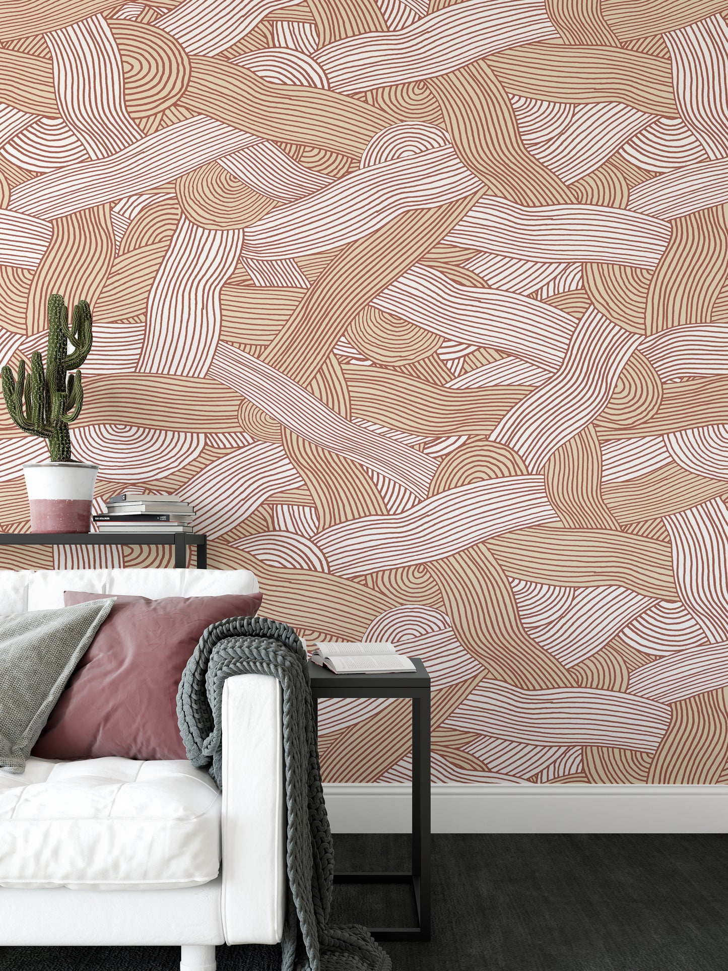 Elegant cream abstract stripe pattern