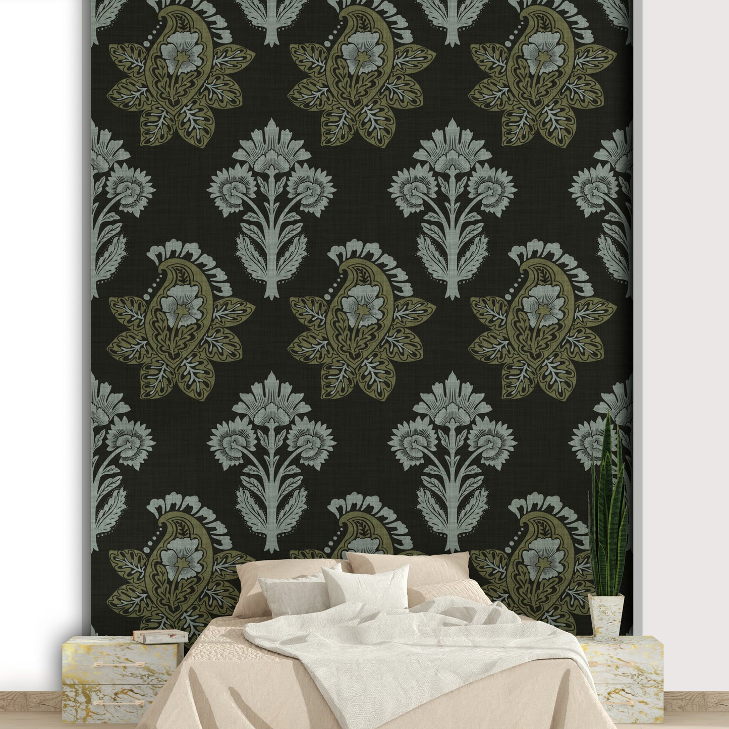 Wallpaper for walls with deep florals