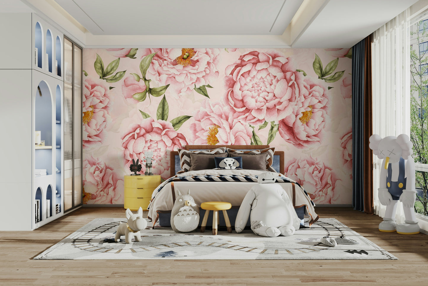 Peony Blush Blooms Garden Wall Mural