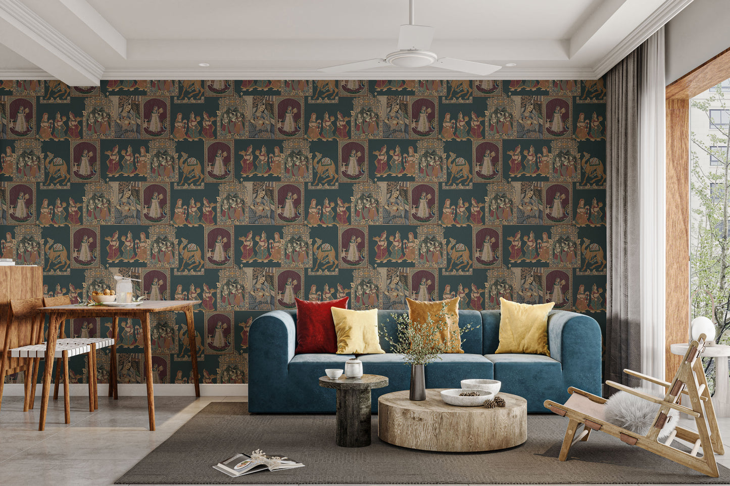 Women-themed Indian wall mural design