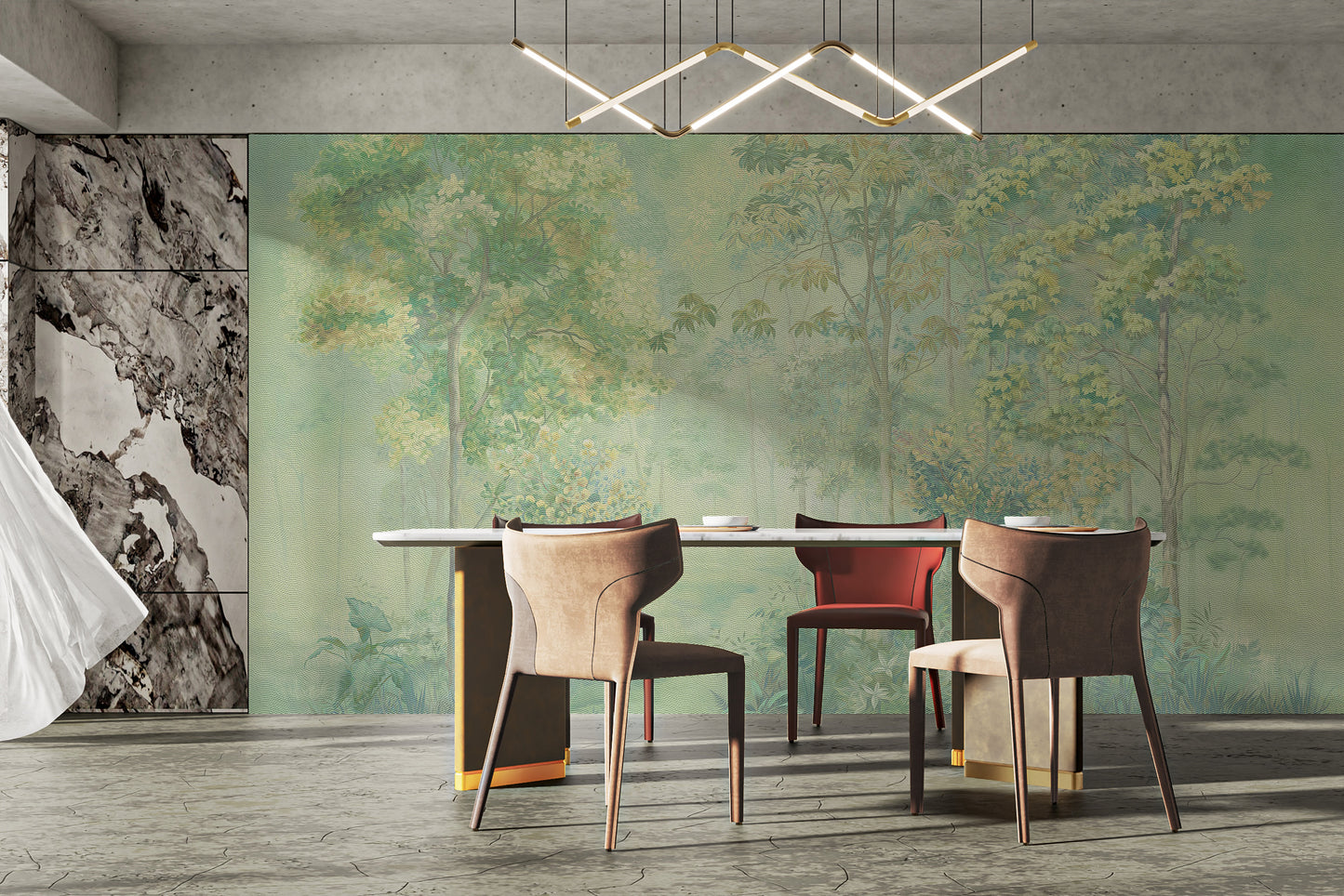 Green foliage forest wallpaper for homes