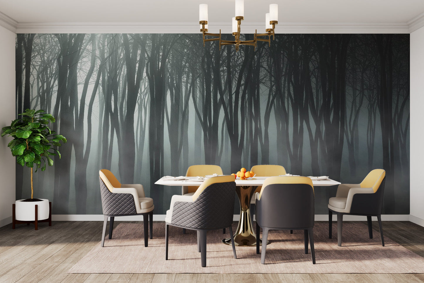 Misty Forest Halloween eerie wallpaper for walls