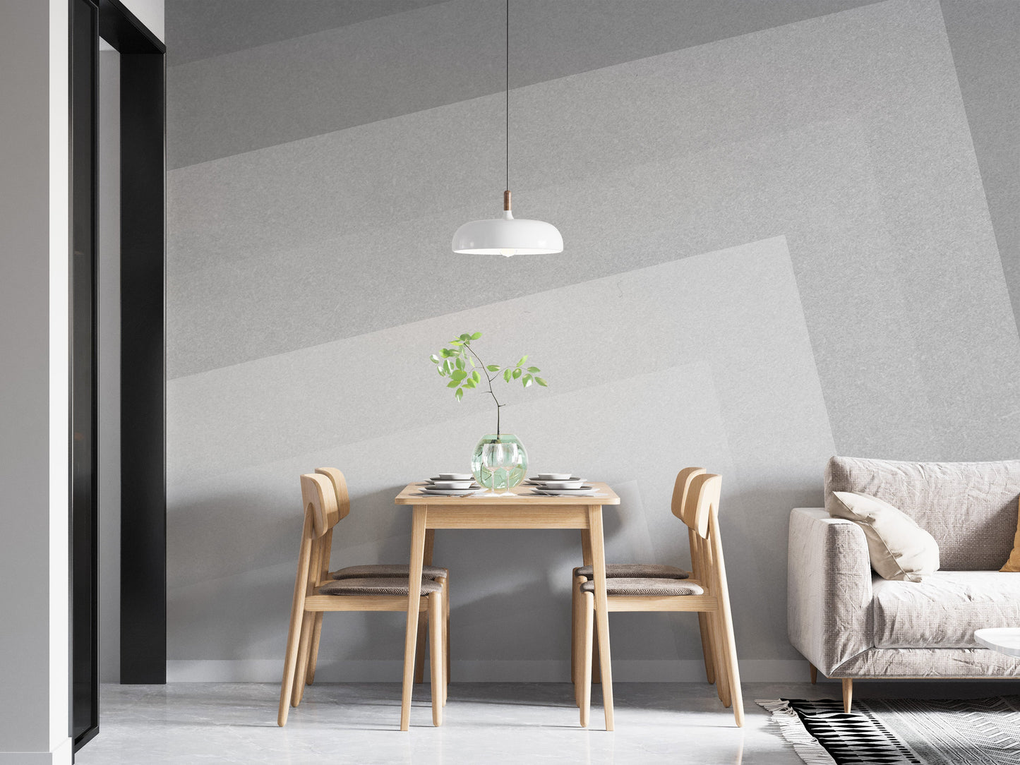 Chic geometric ombre wall mural