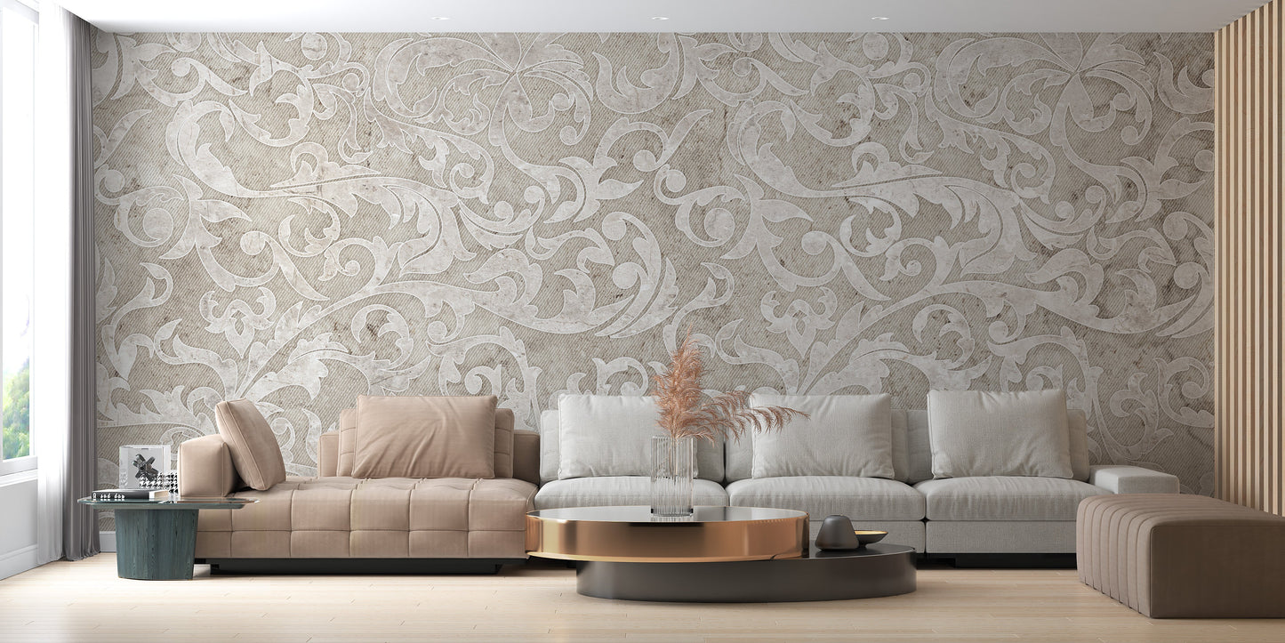 Vintage beige floral design for wallpaper