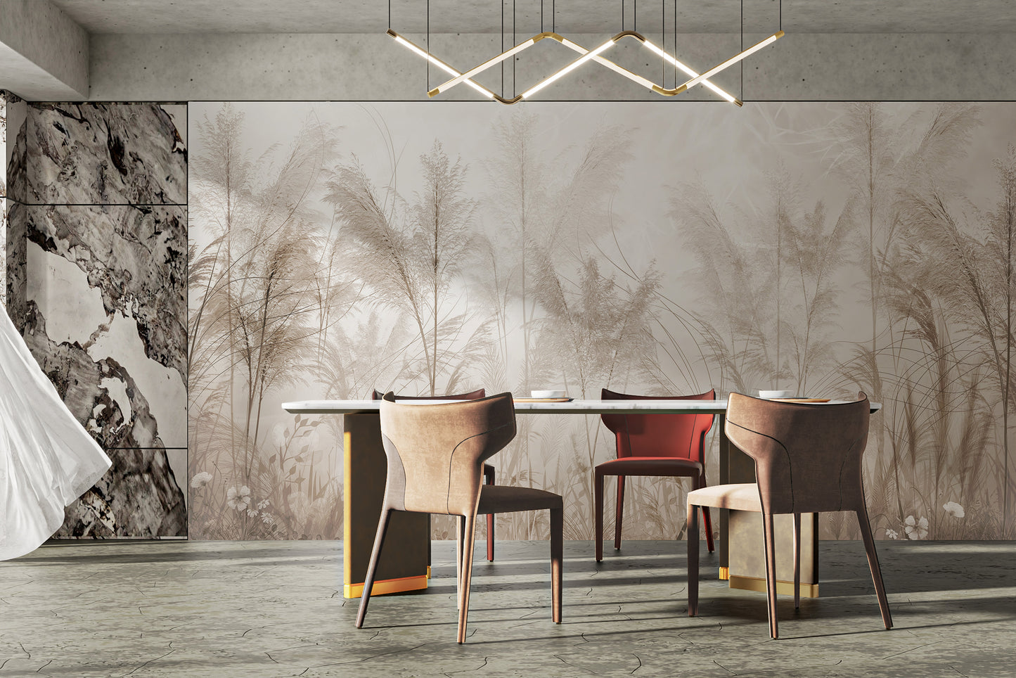 Neutral Grassland Nature Wallpaper Mural