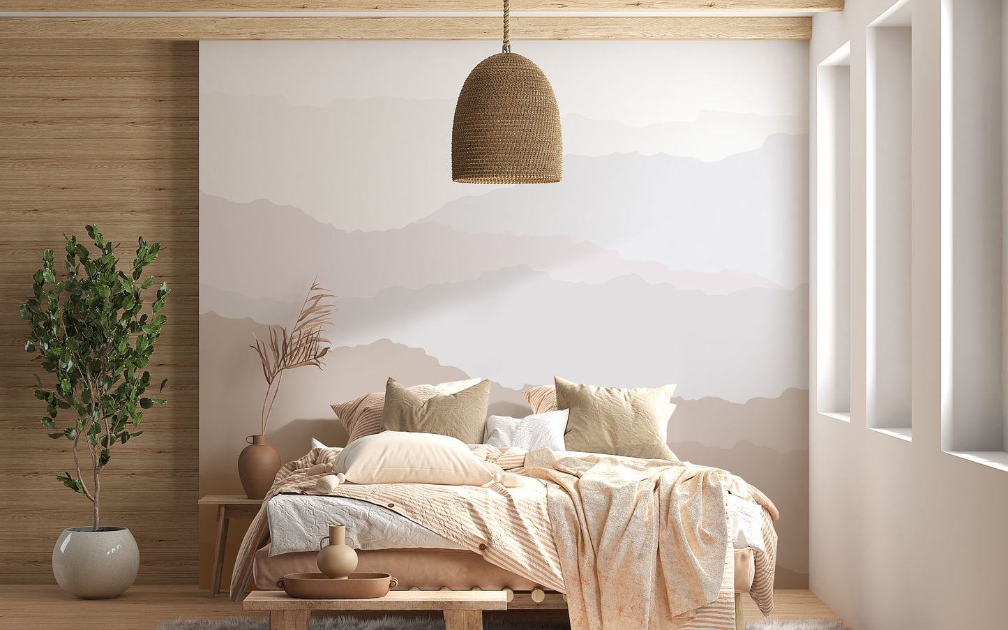 Subtle layered peaks in gradient hues