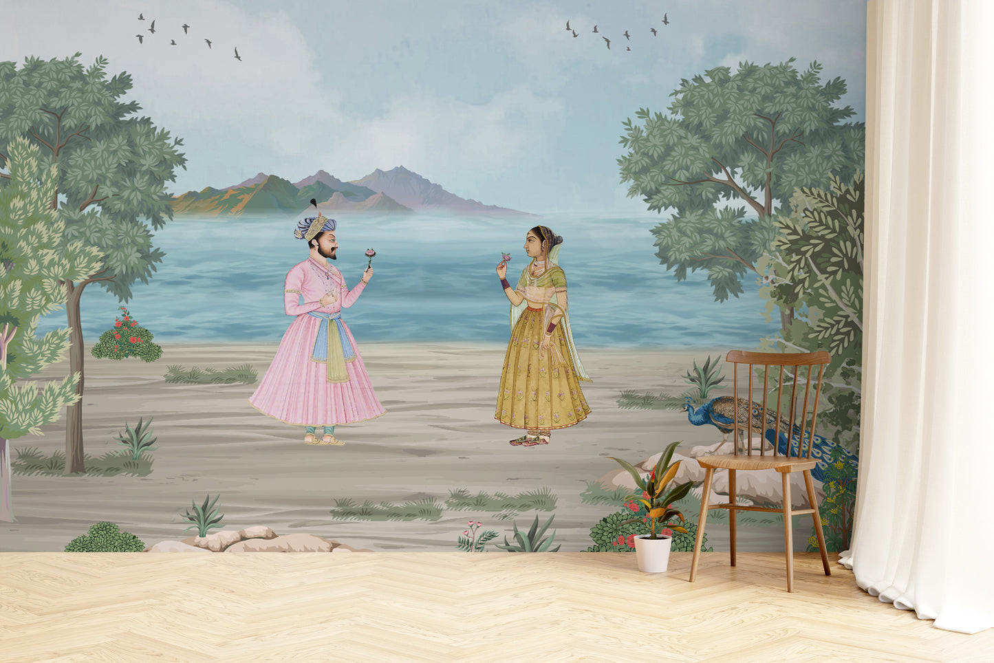 Regal Romance Mughal Wallpaper