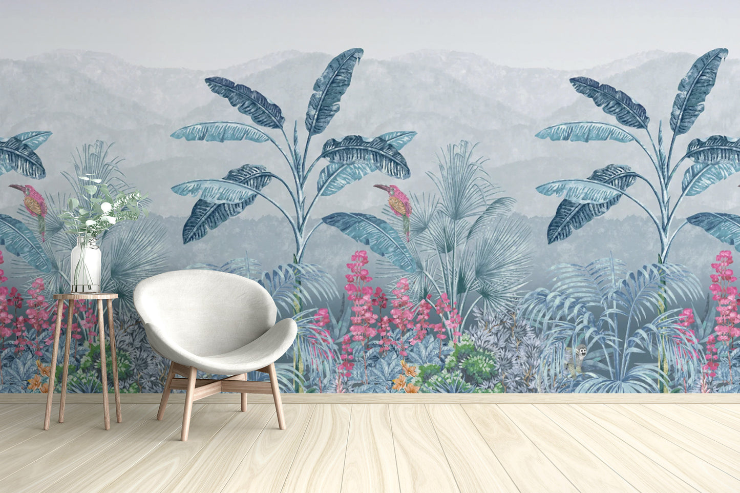 Nature-inspired tropical mural for walls