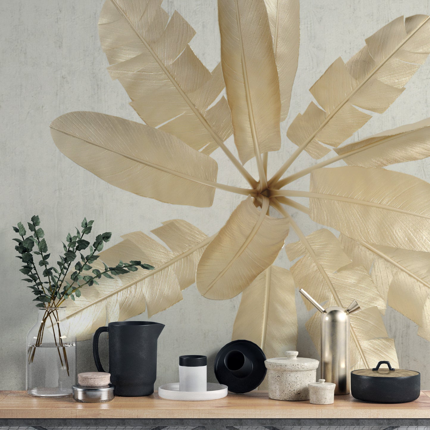 Textured gold leaf wallpaper for walls