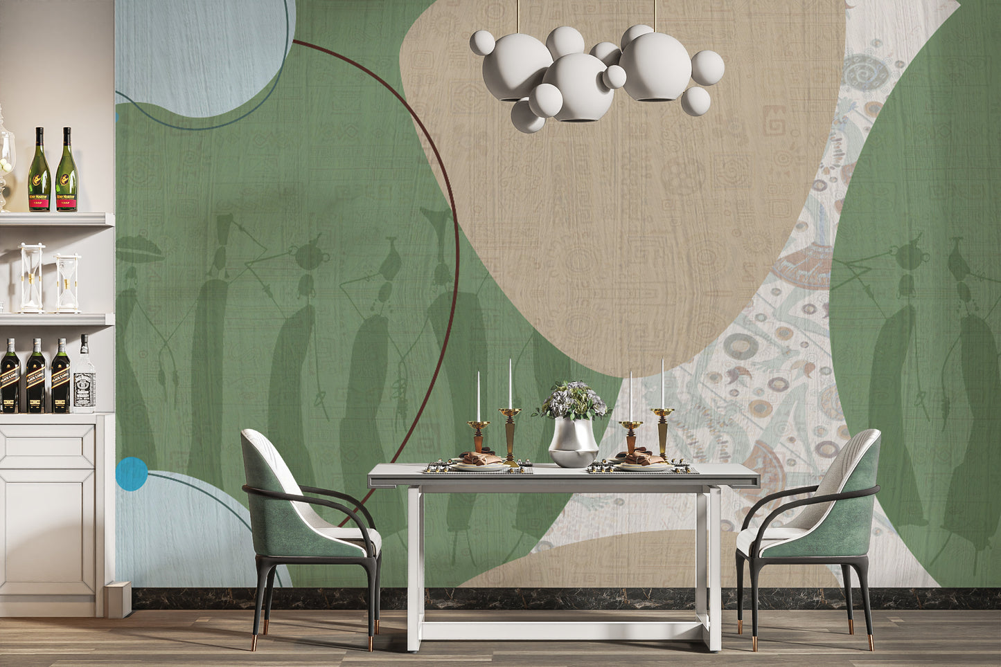 Artistic rustic tribal-inspired wallpaper