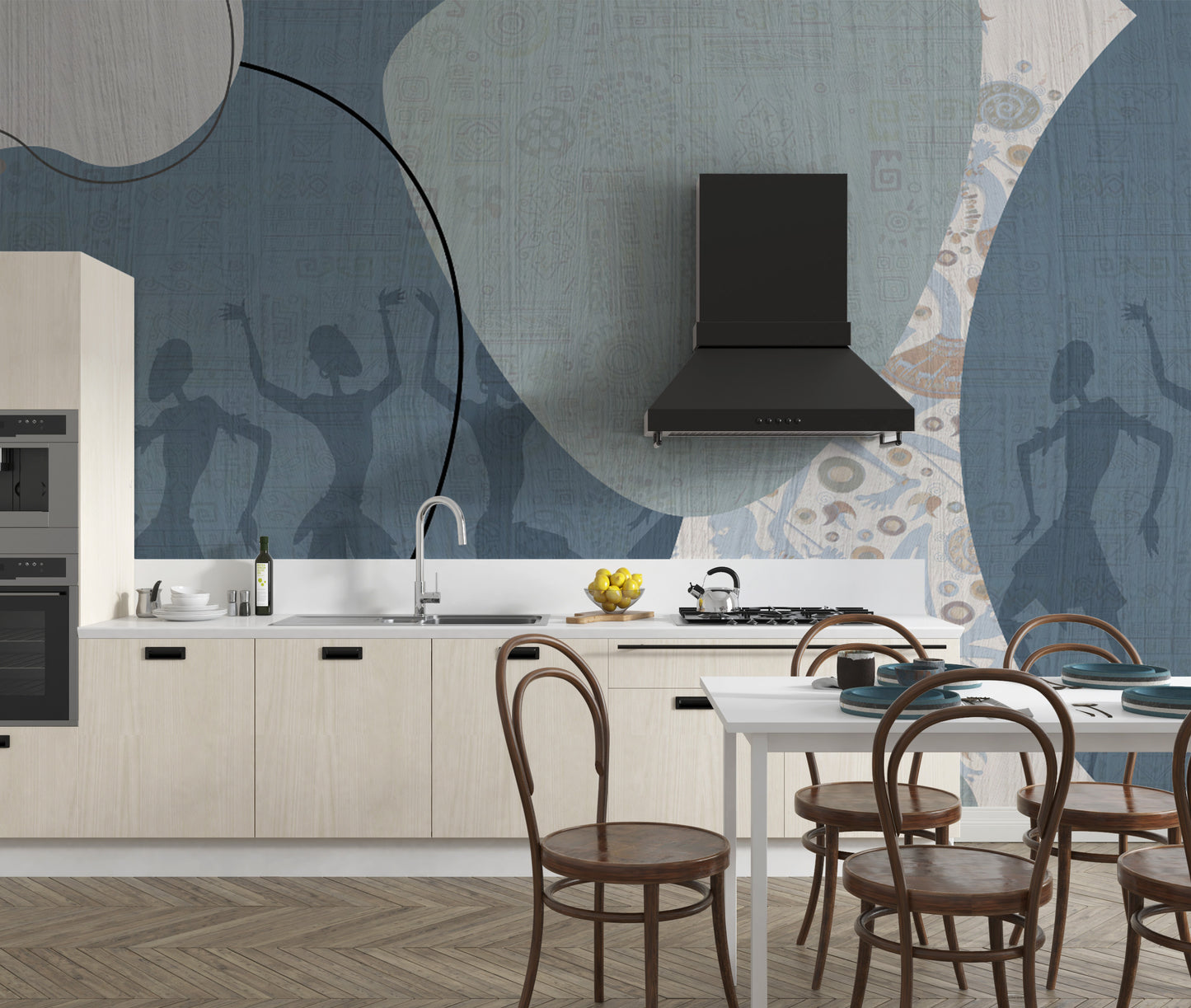 Textured abstract tribal dance wallpaper