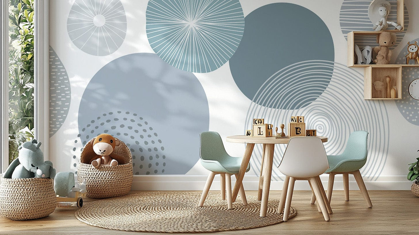 Abstract Blue Circle Wallpaper C570