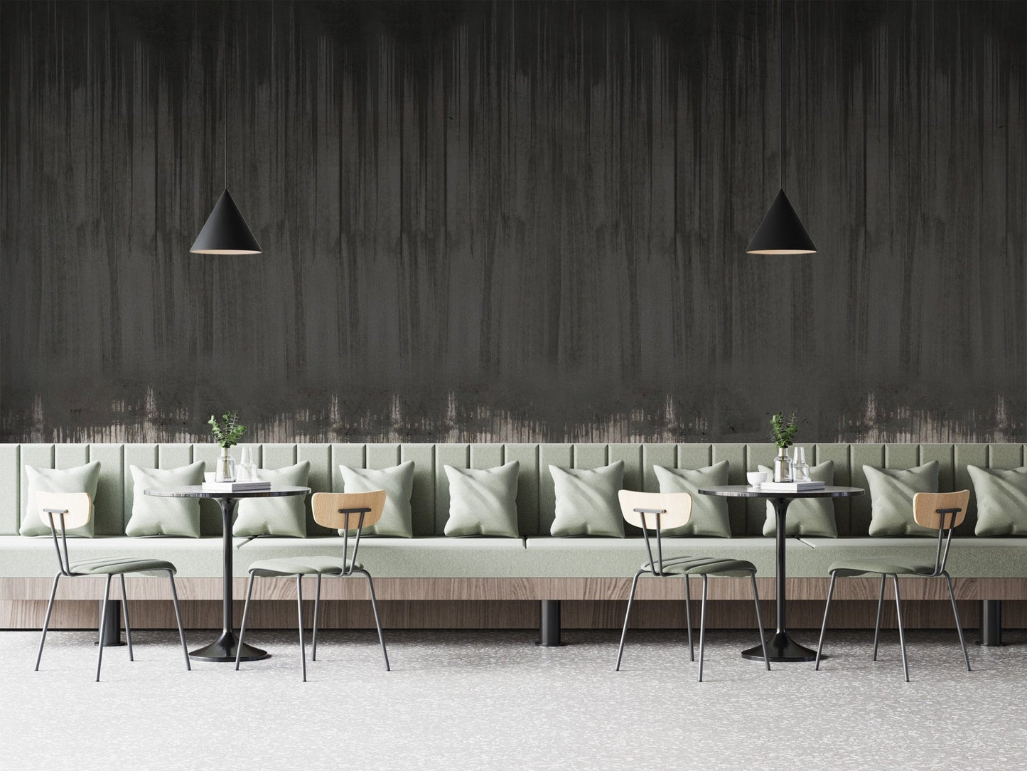 Deep shadowed woods watercolour wallpaper