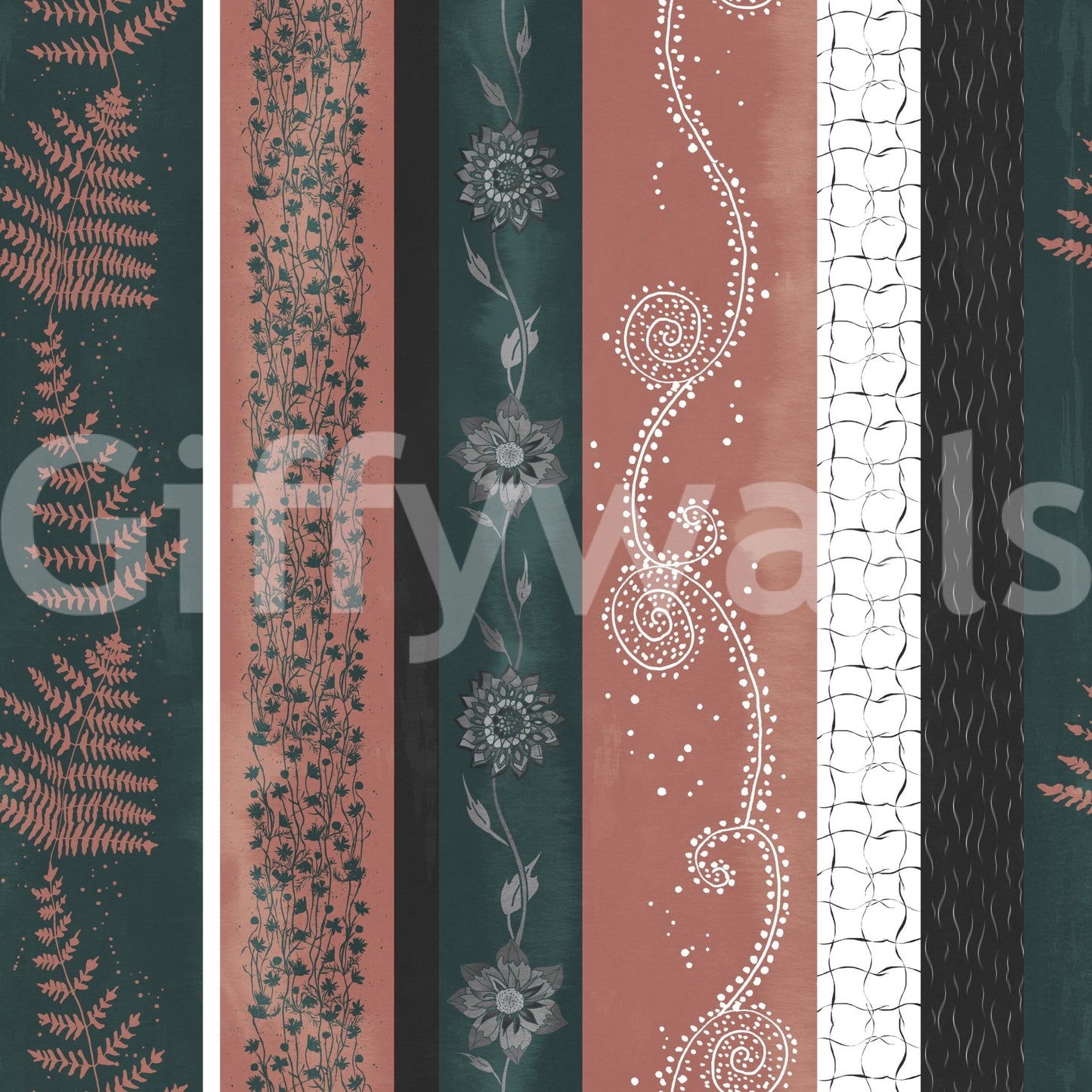 Unique striped wallpaper with a creative twist.