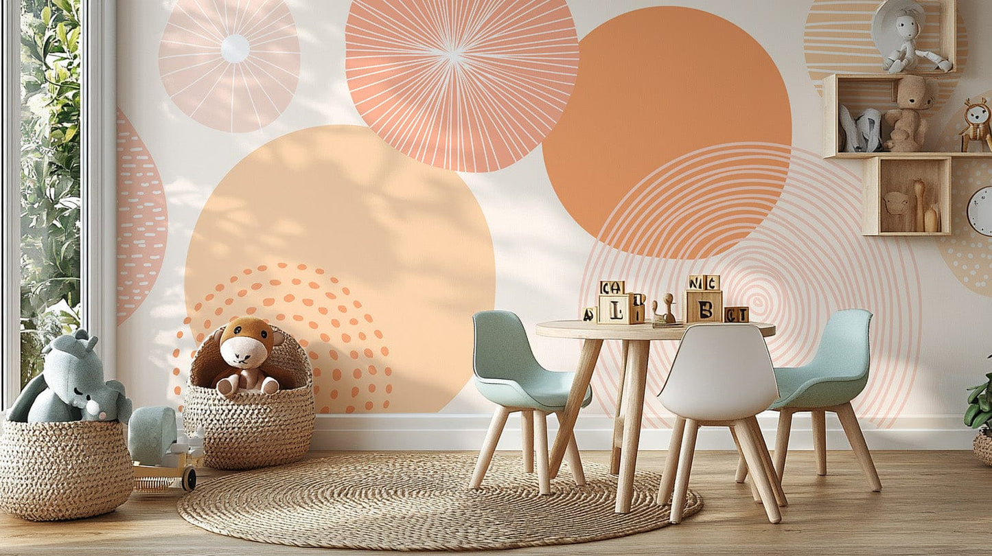 Creative orange wallpaper with circle details