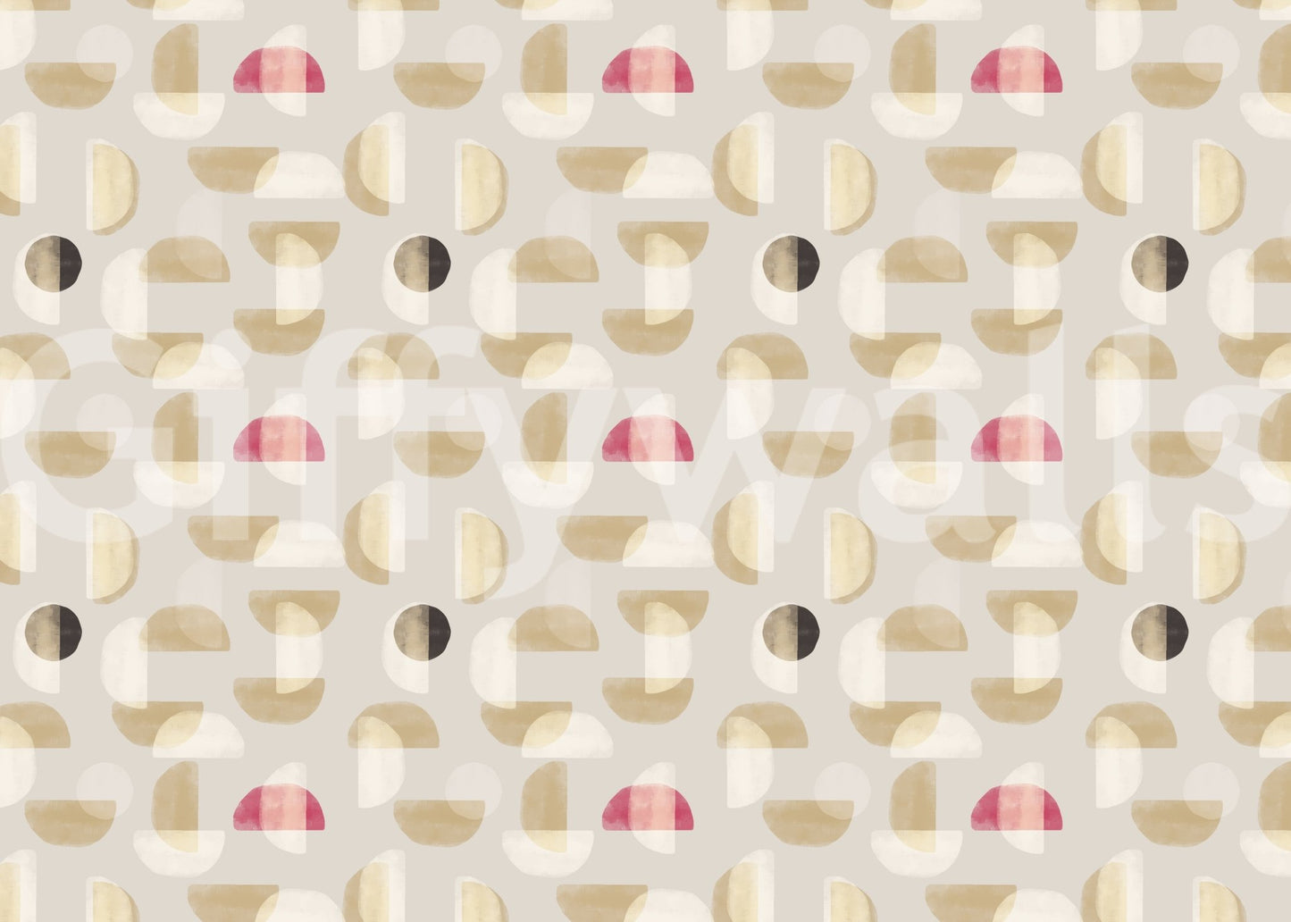 Abstract Whispering Shapes mural featuring soft tone geometry, GD9397