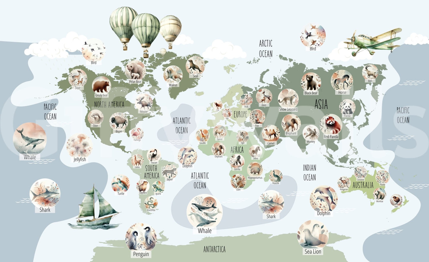 A detail of the educational and playful tones in the design.