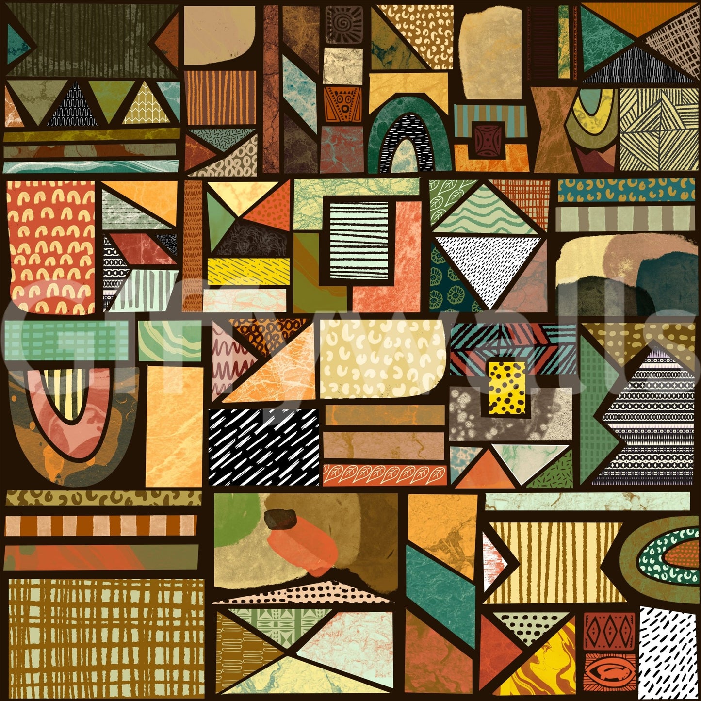 Afrika-themed wall covering with cultural depth