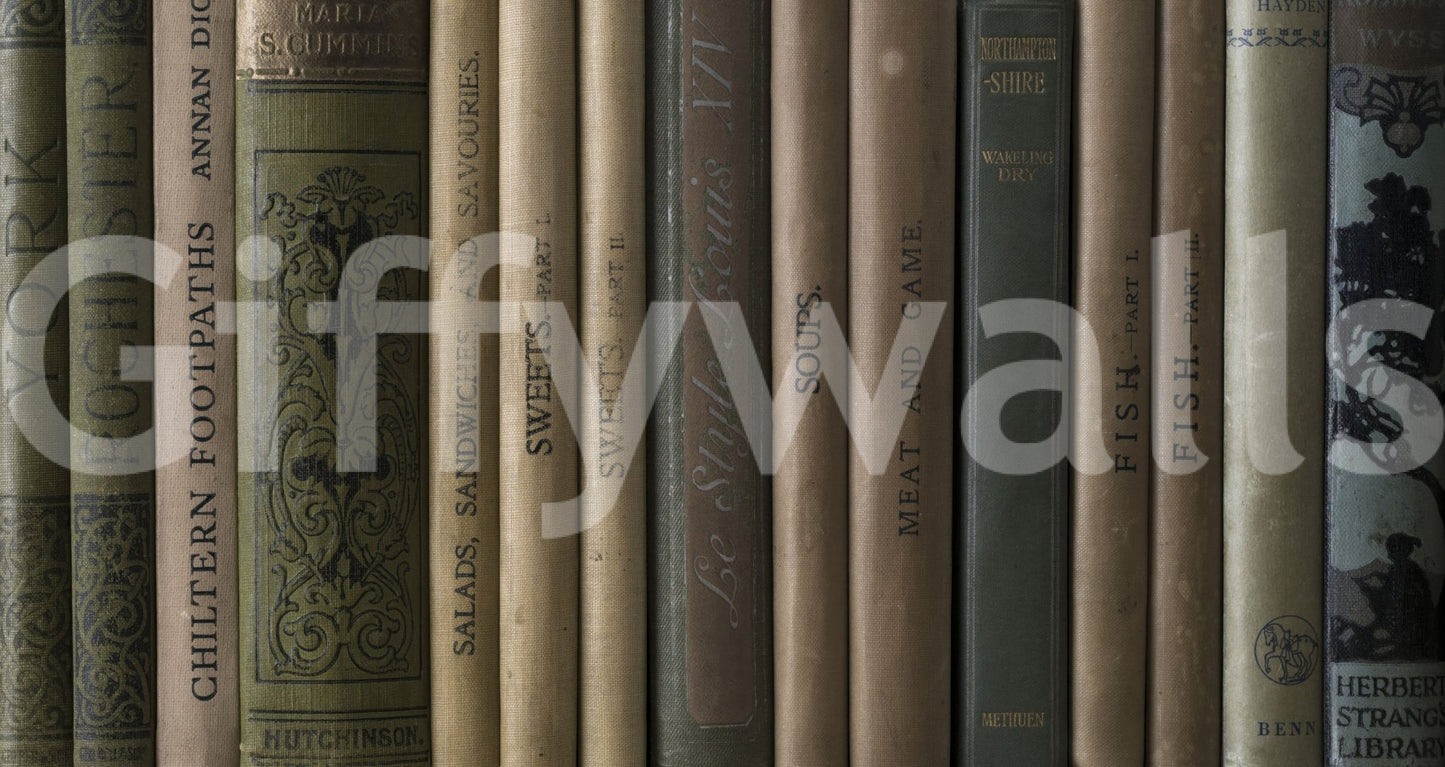 Muted green and brown colors of Aged Editions wallpaper for walls., GD6712