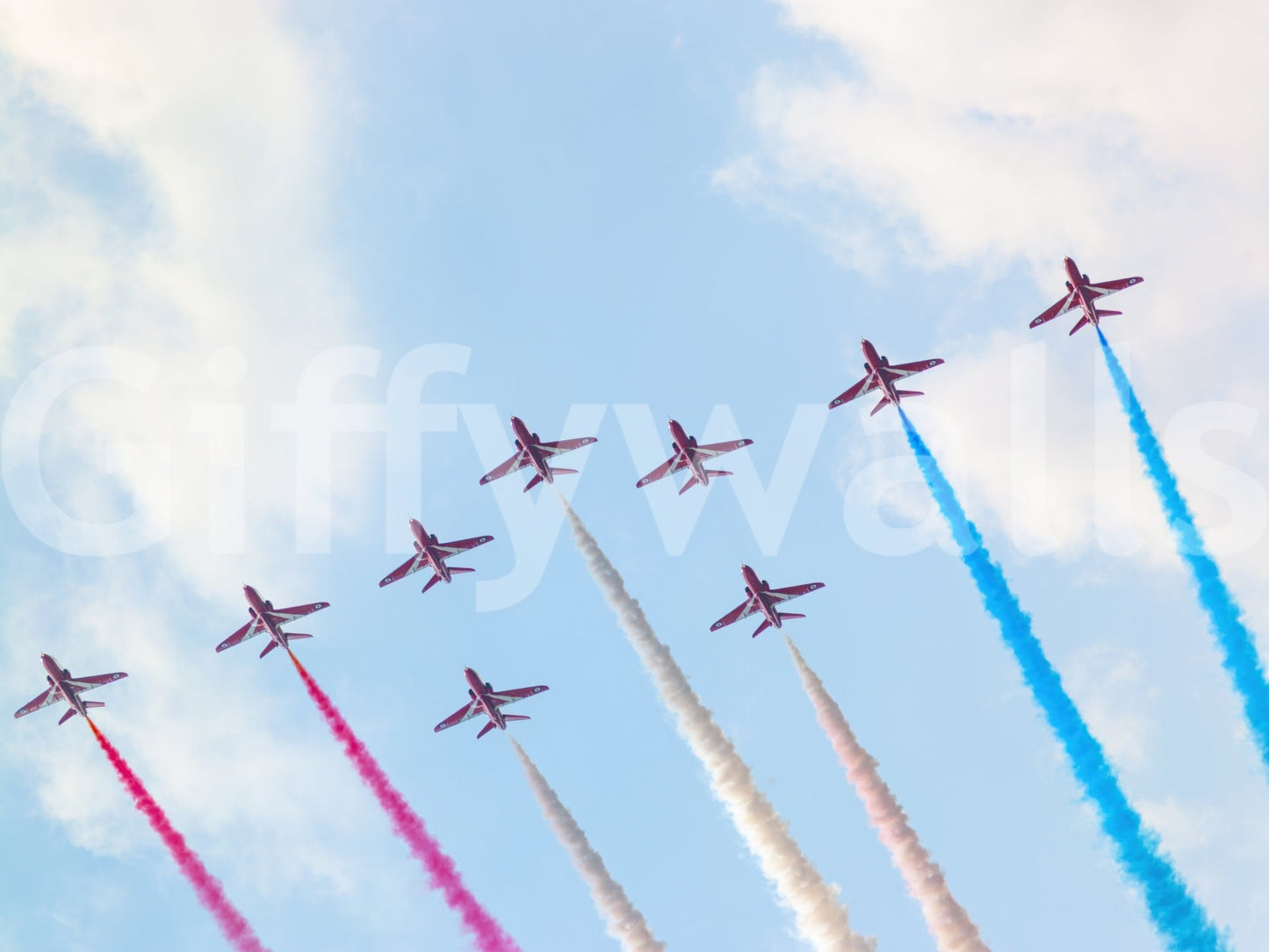 Modern air show wall mural for a stylish guest suite environment.