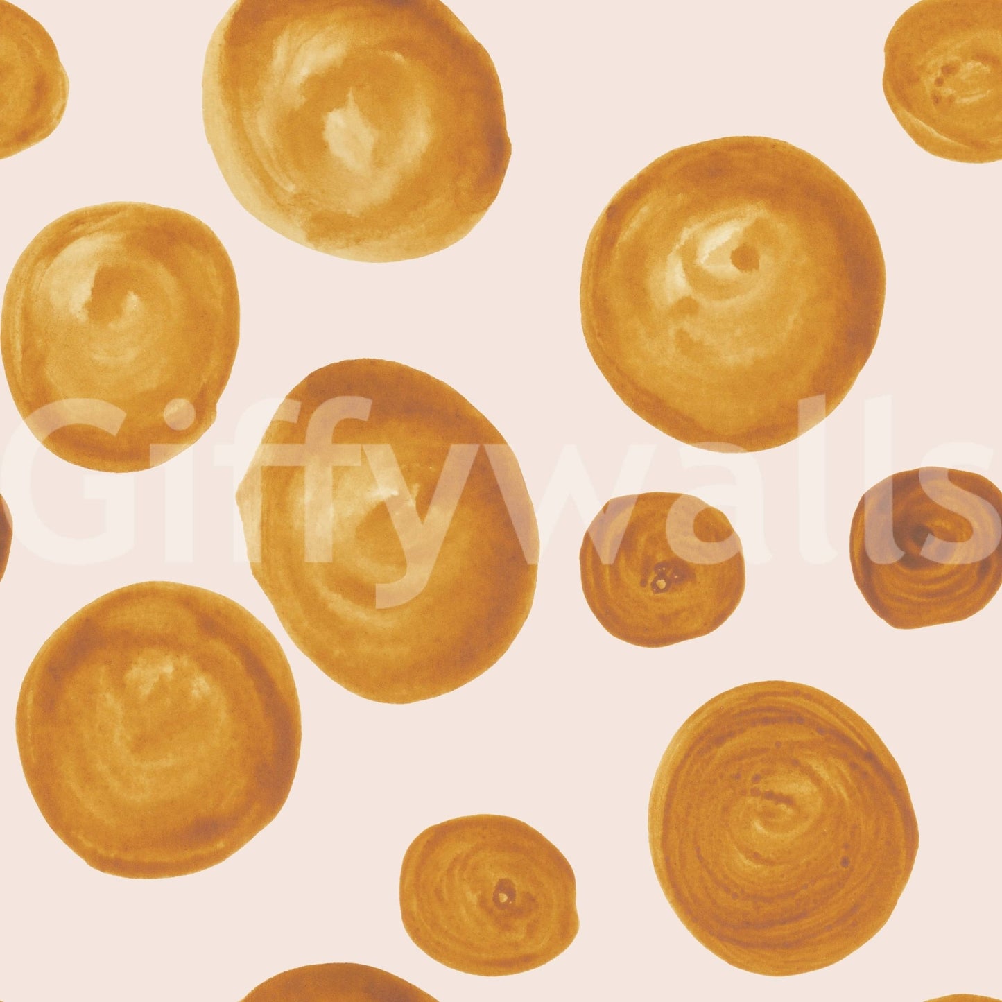 Inviting Amber Circles Wallpaper golden hue
