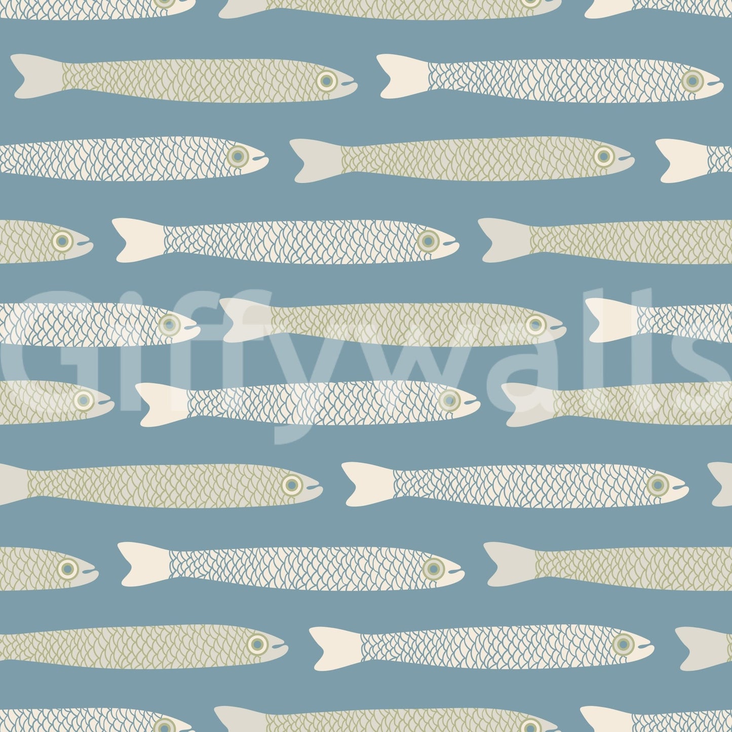 Creative space with anchovy retro wallpaper