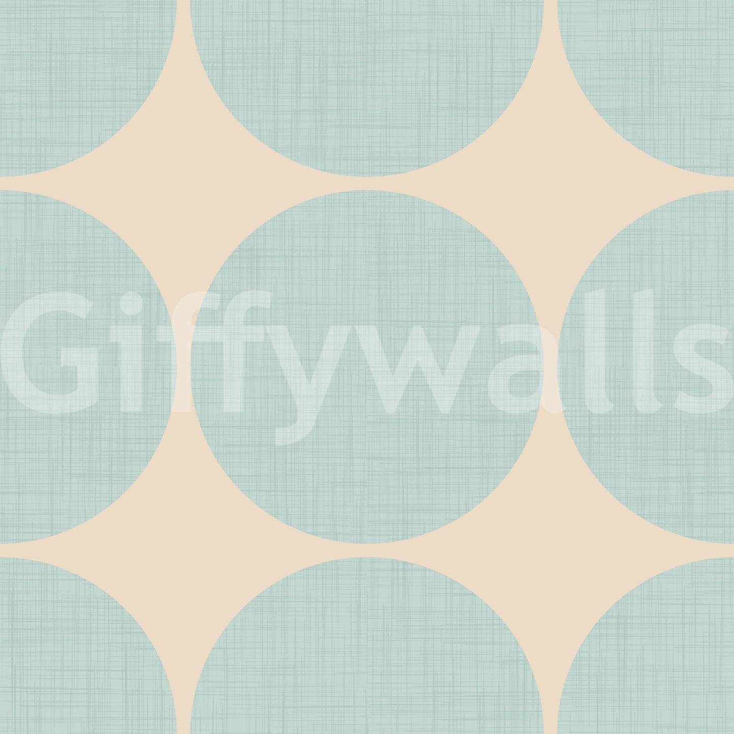Aqua Dot Swirl Wallpaper Warp weft discs, gorgeous wall art.
