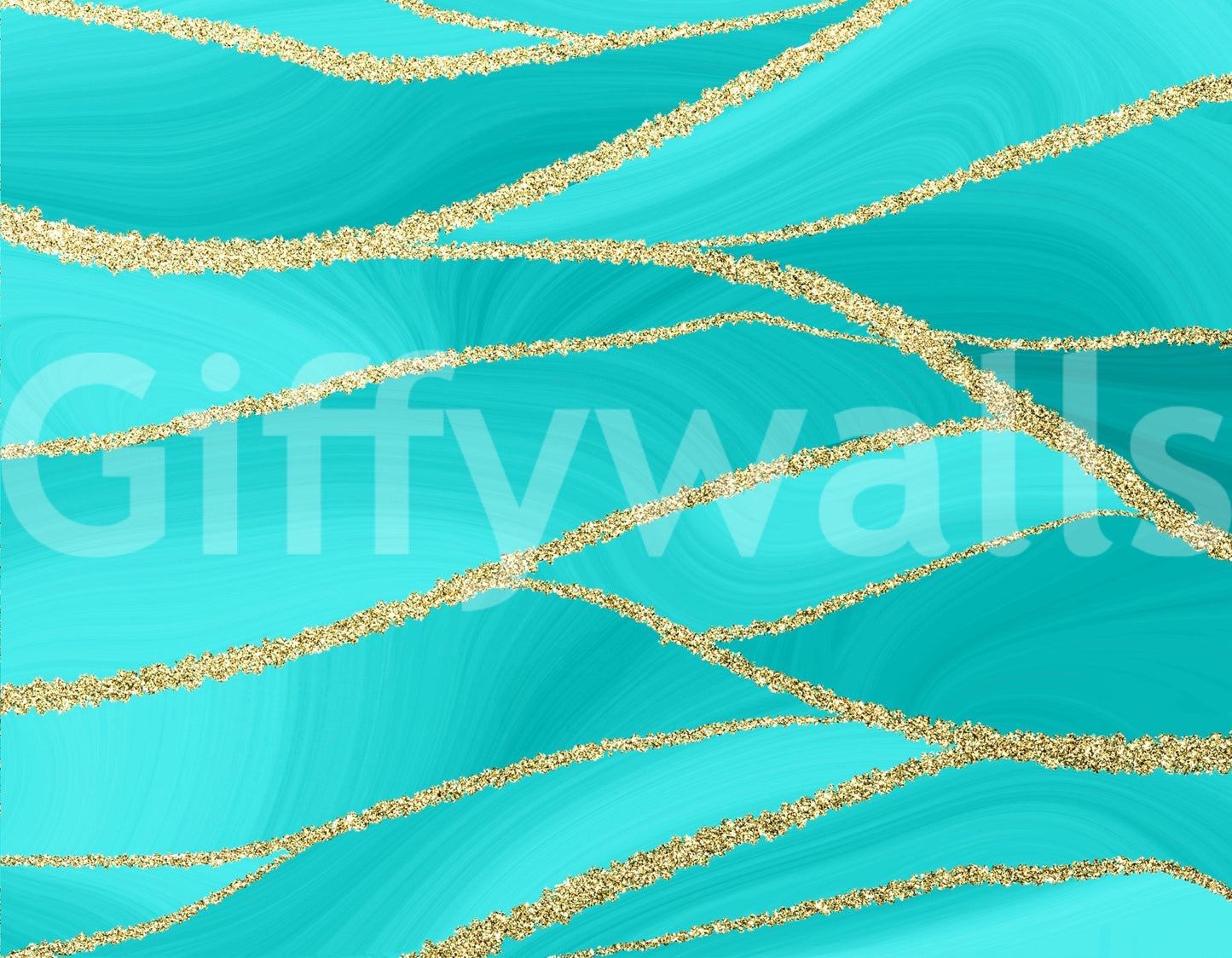 Aqua Luxe Lines Wall Mural