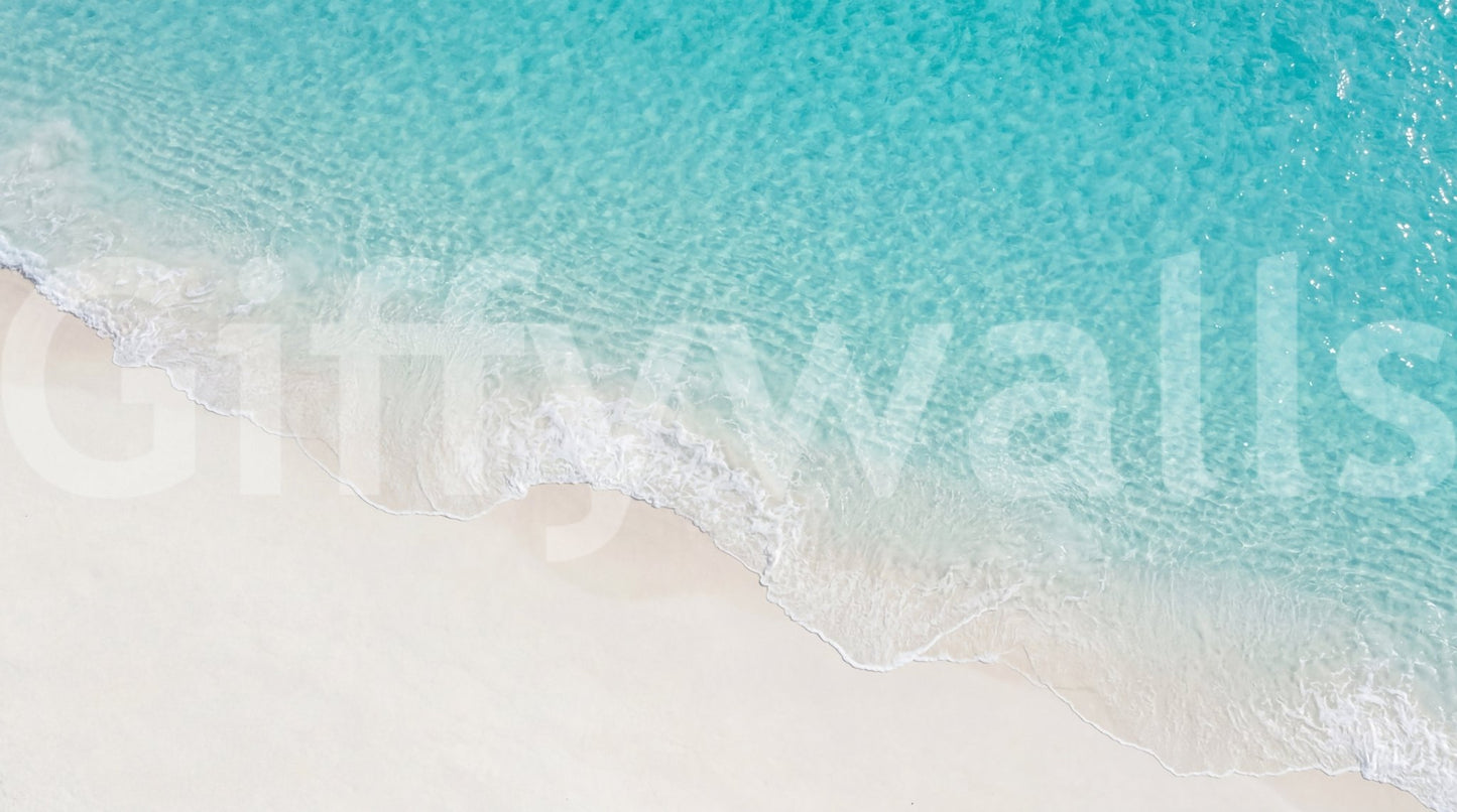 Aqua Shoreline Bliss wall mural with clean coastal pattern