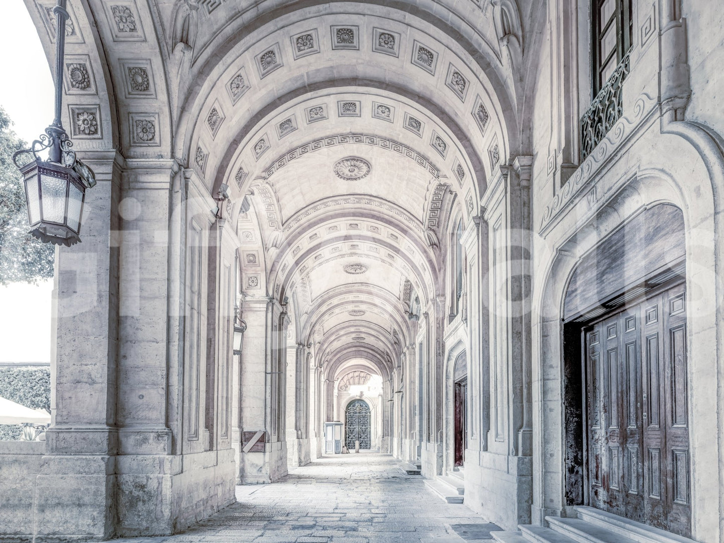 Refined architectural passage mural wallpaper