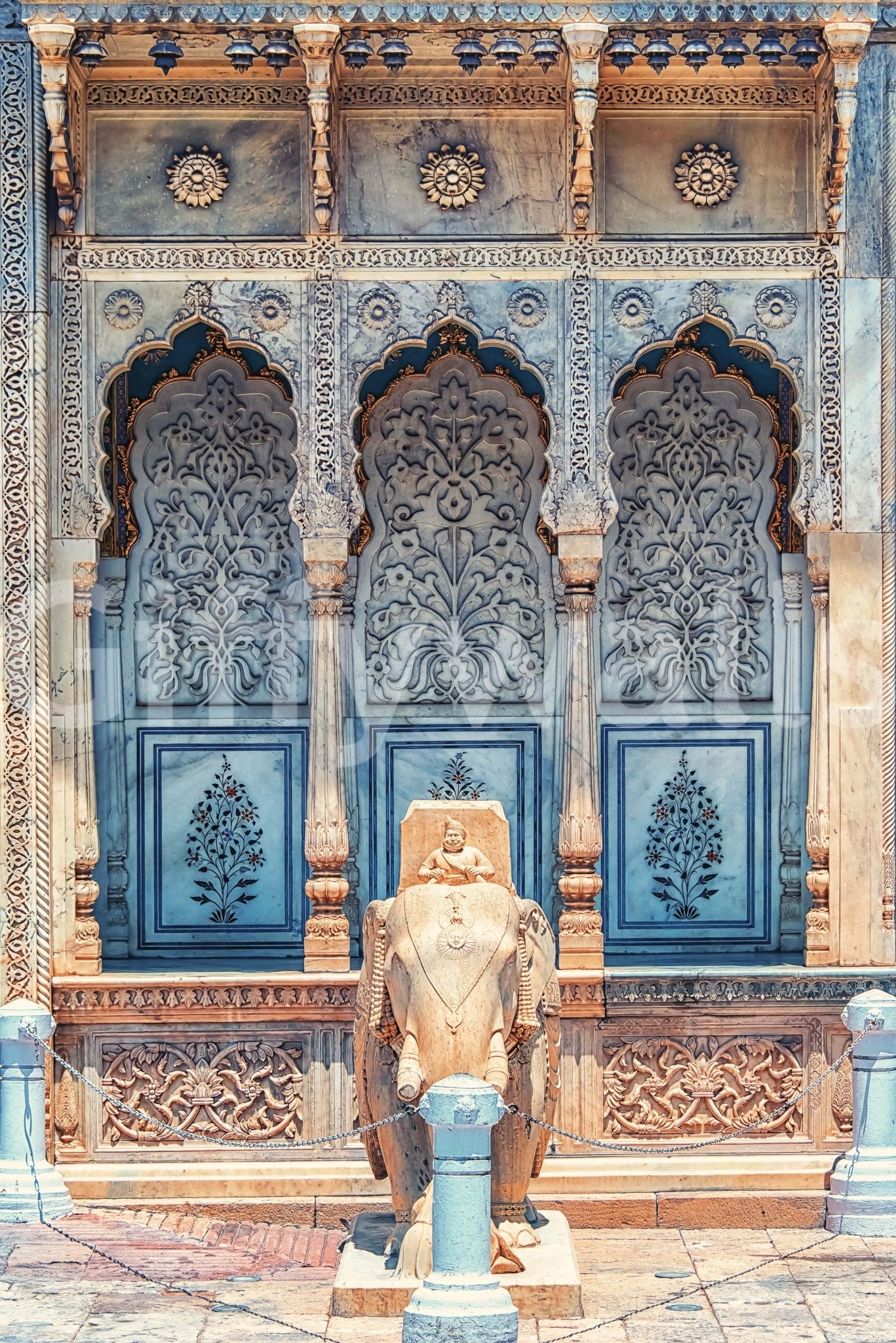 Sophisticated floral wallpaper mural for a high ceiling living area wall mural