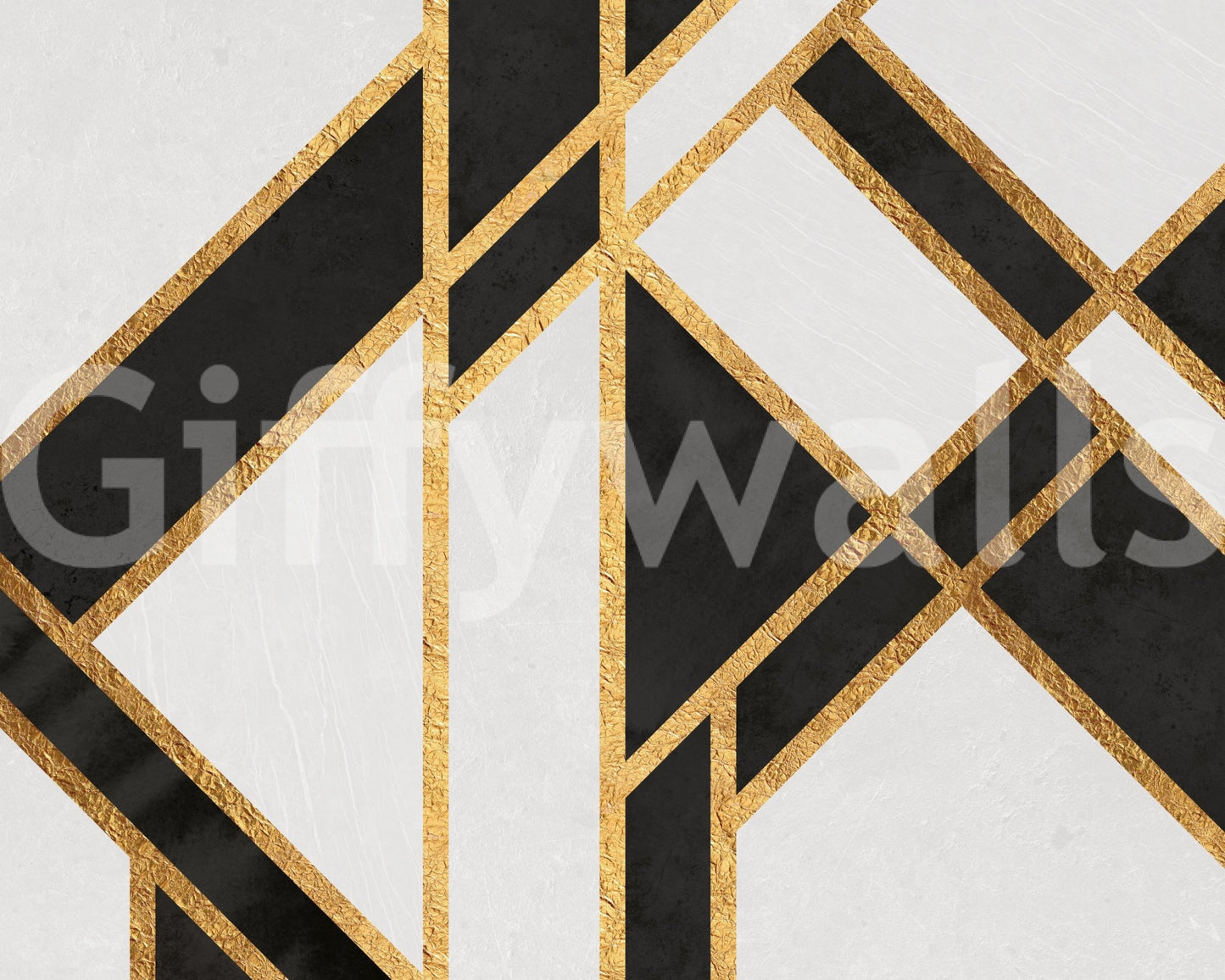 Stunning geometric black and white art deco mural., GD1929
