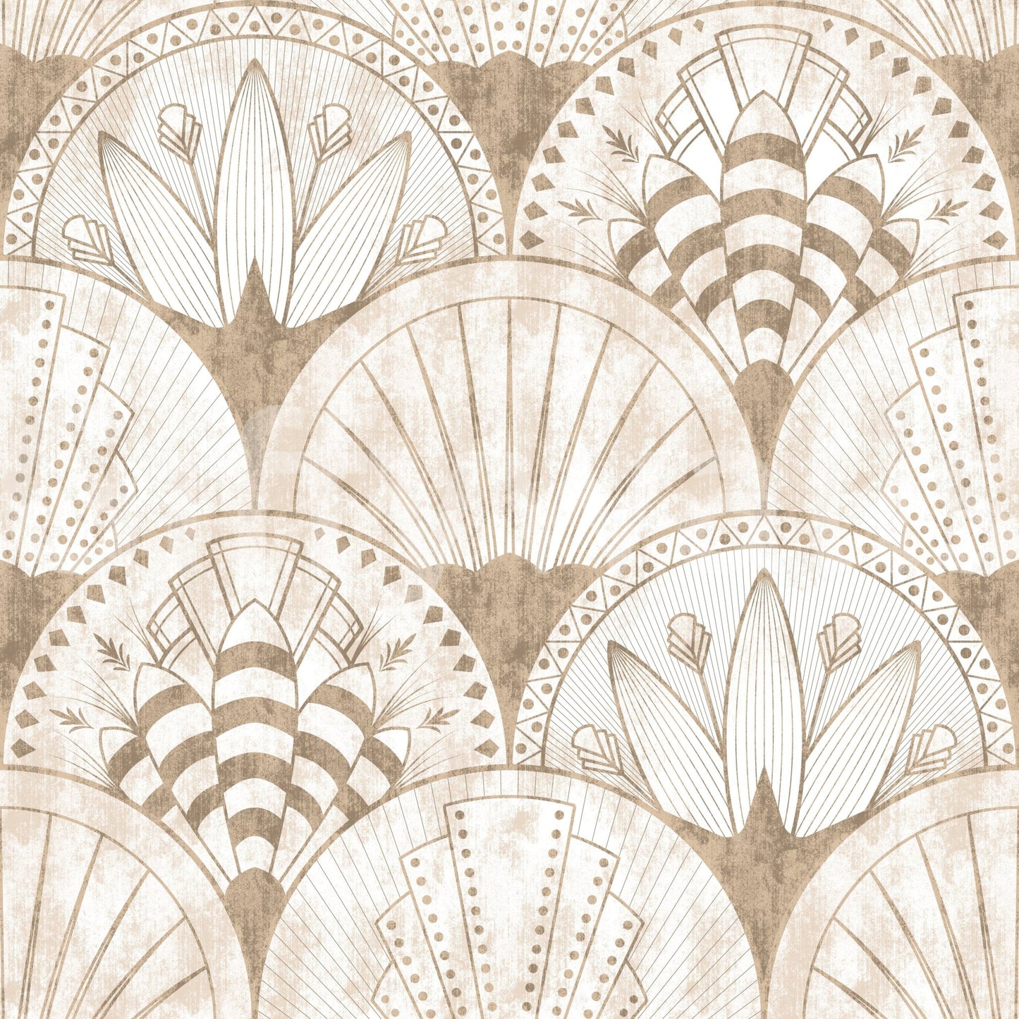 Art Deco Fans on white Wallpaper