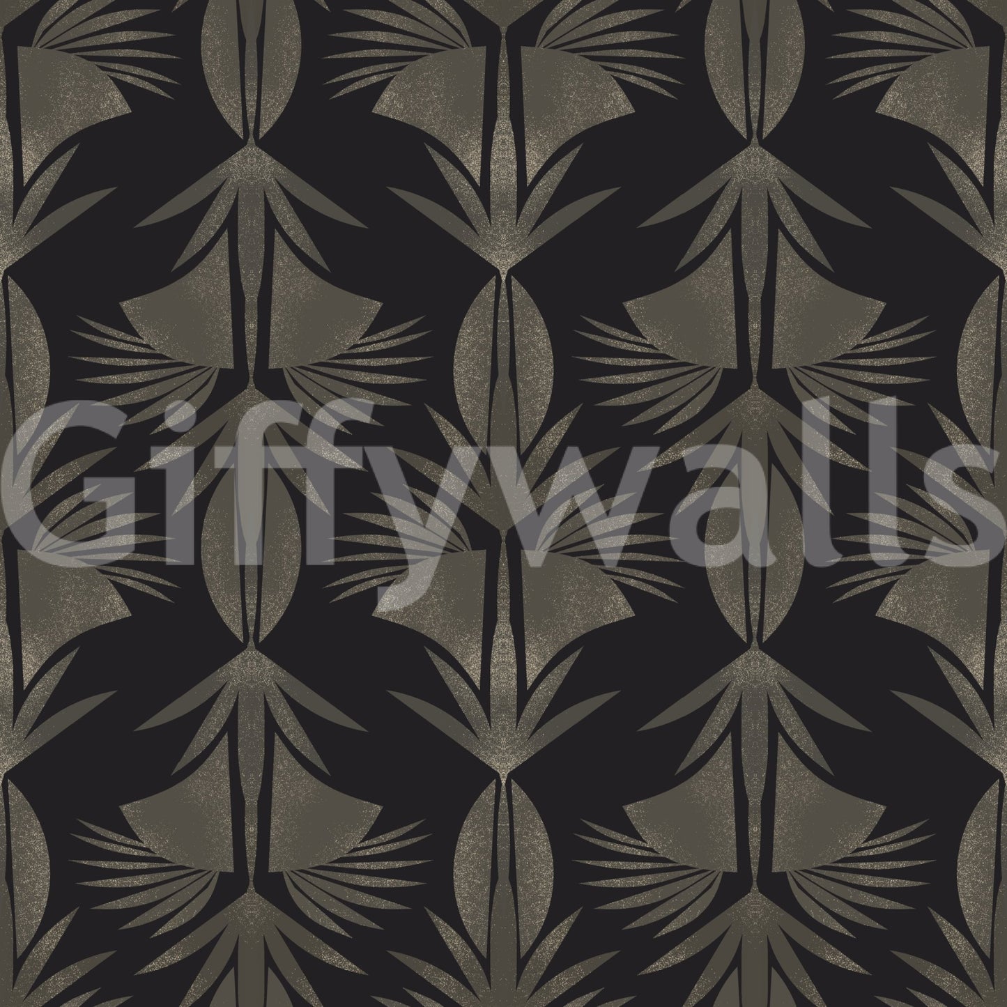 Art Deco Leaf Wallpaper