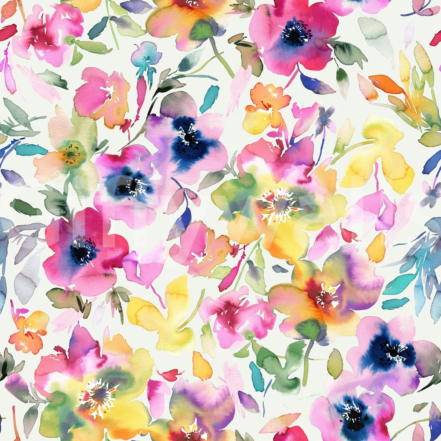 Lively floral brushstroke pattern GD764