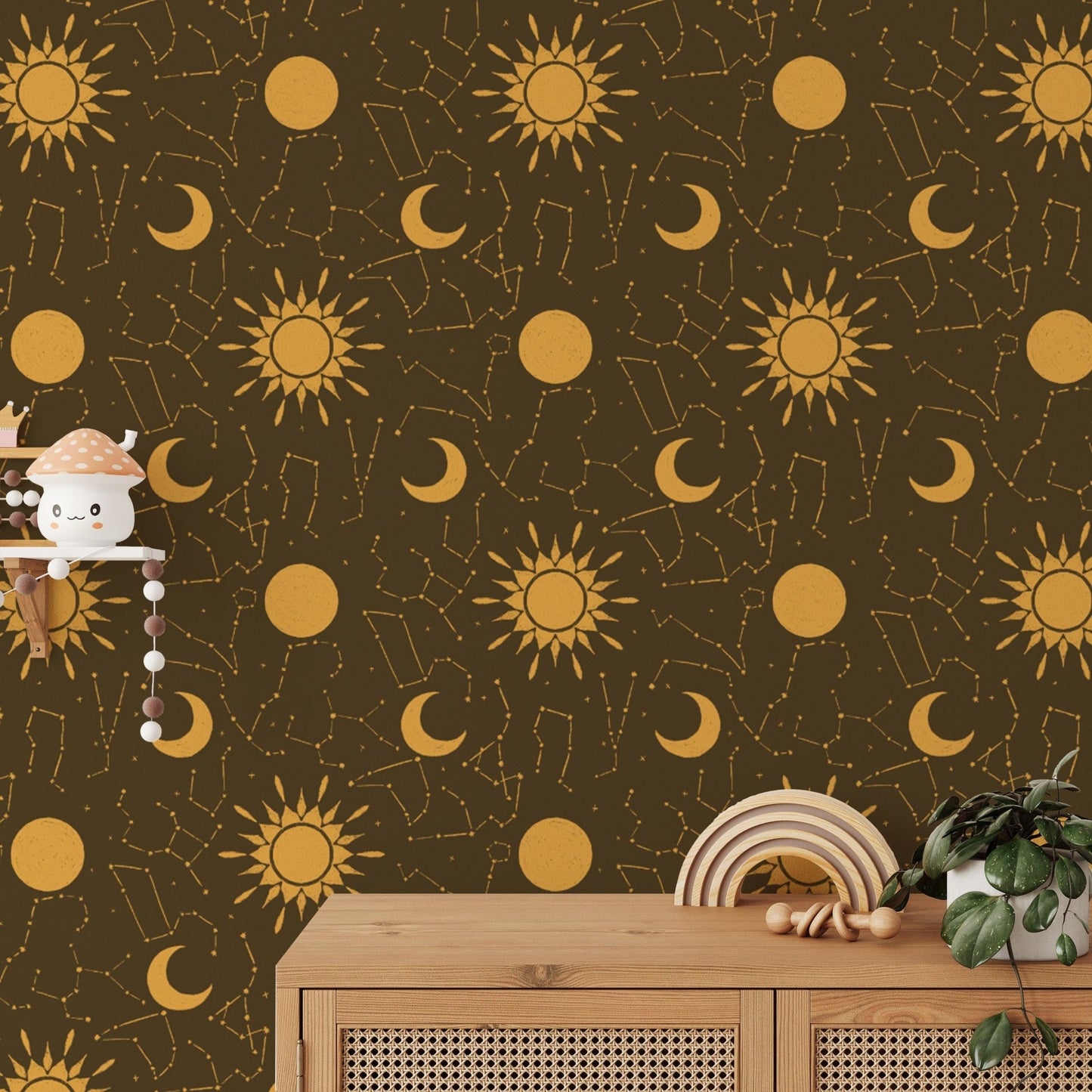 Celestial constellation wallpaper perfect for stargazer decor. RNM06