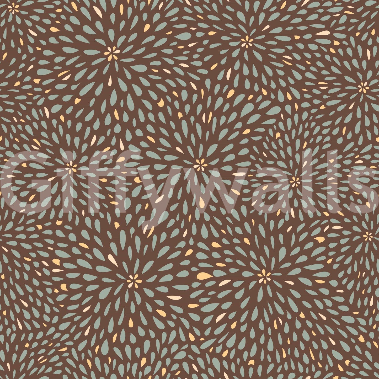 Repeating fan pattern, Autumn Burst Wallpaper, statement piece for living room., GD6631