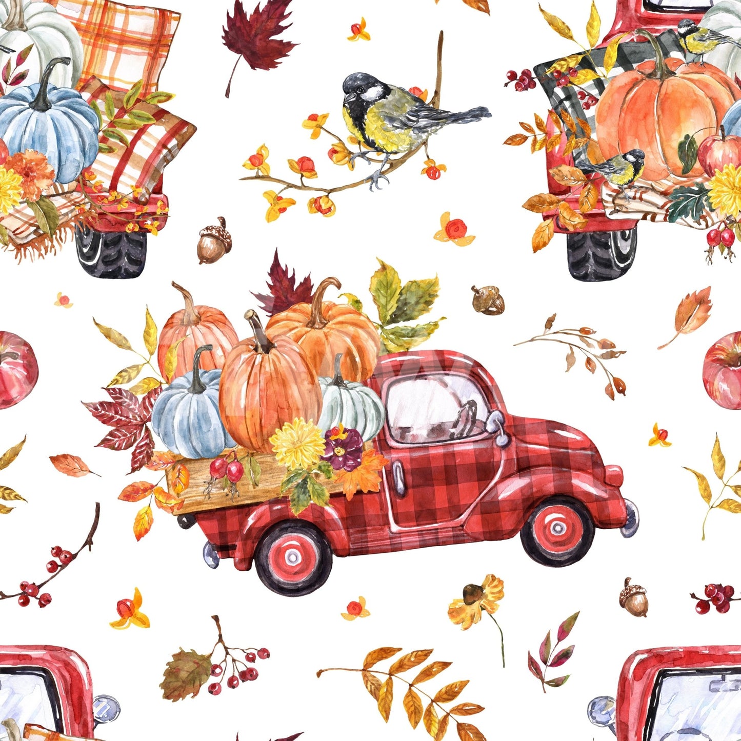 Cozy fall scene mural