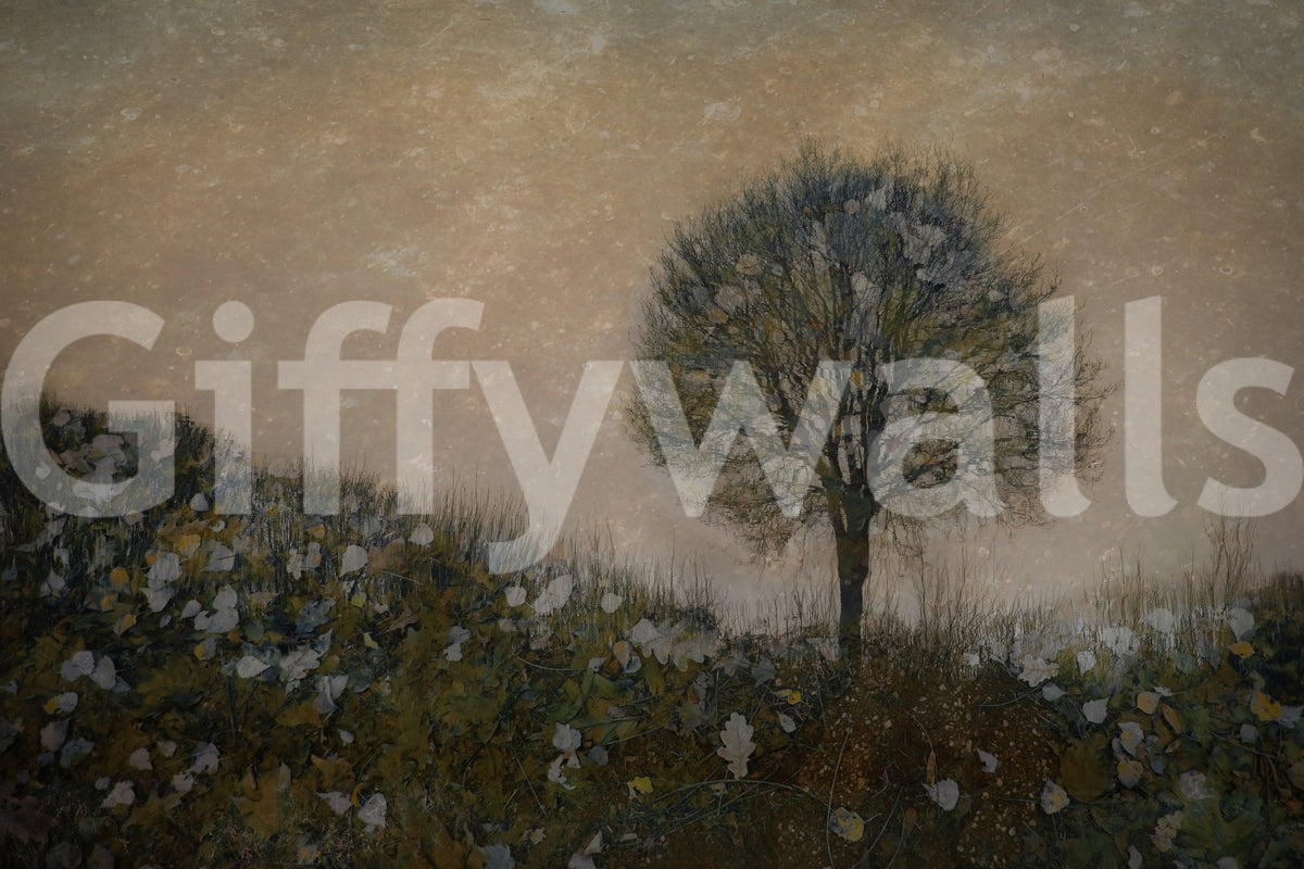 A high-quality minimalist tree wall mural for walls., GD5591