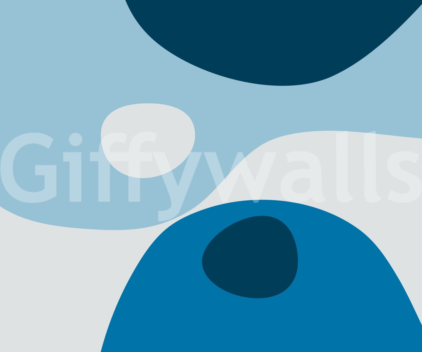 Fluid maritime reverie wall mural, Azure Abstraction.