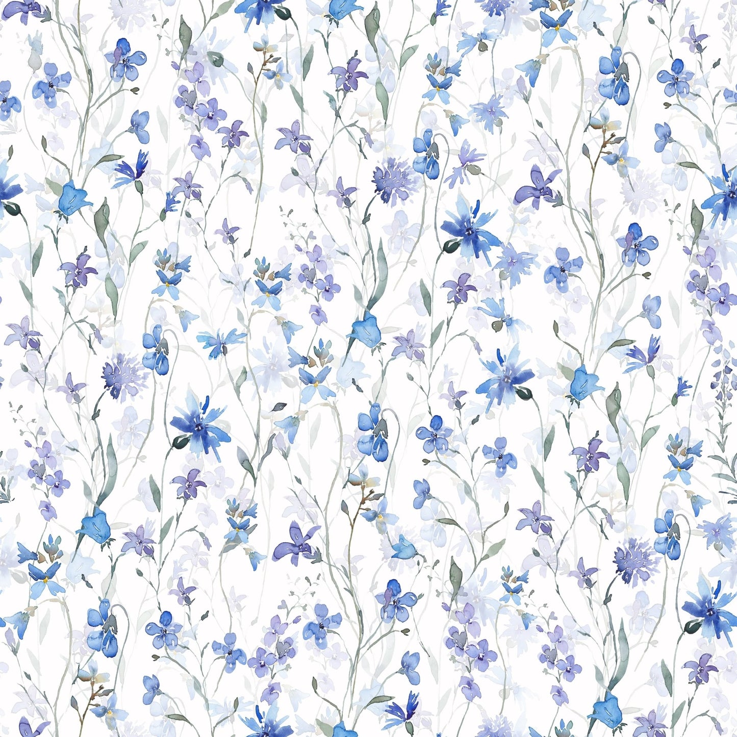 Sophisticated blue floral wall decor for a boutique hotel lobby or reception.