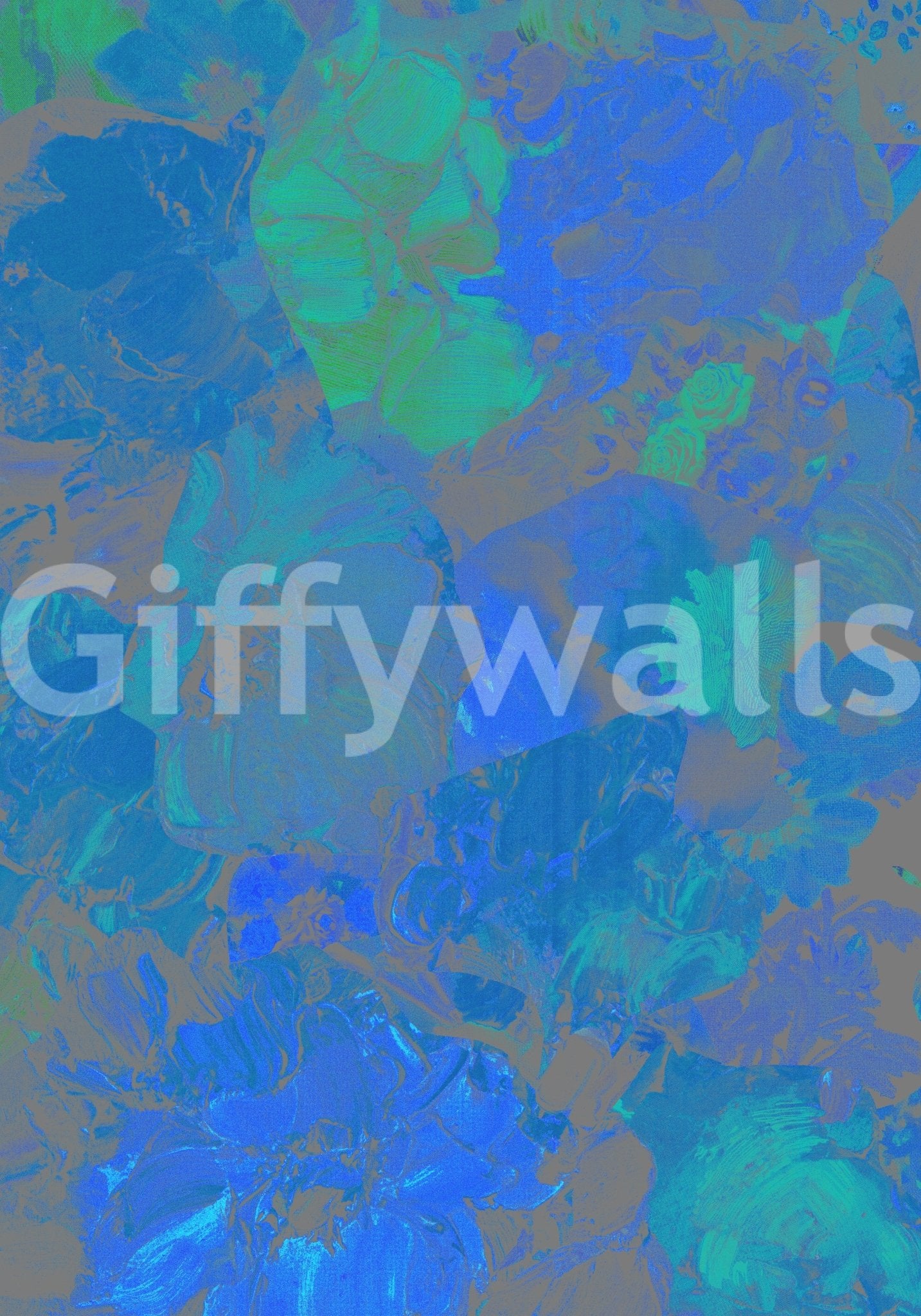 Azure Bloom Wall Mural