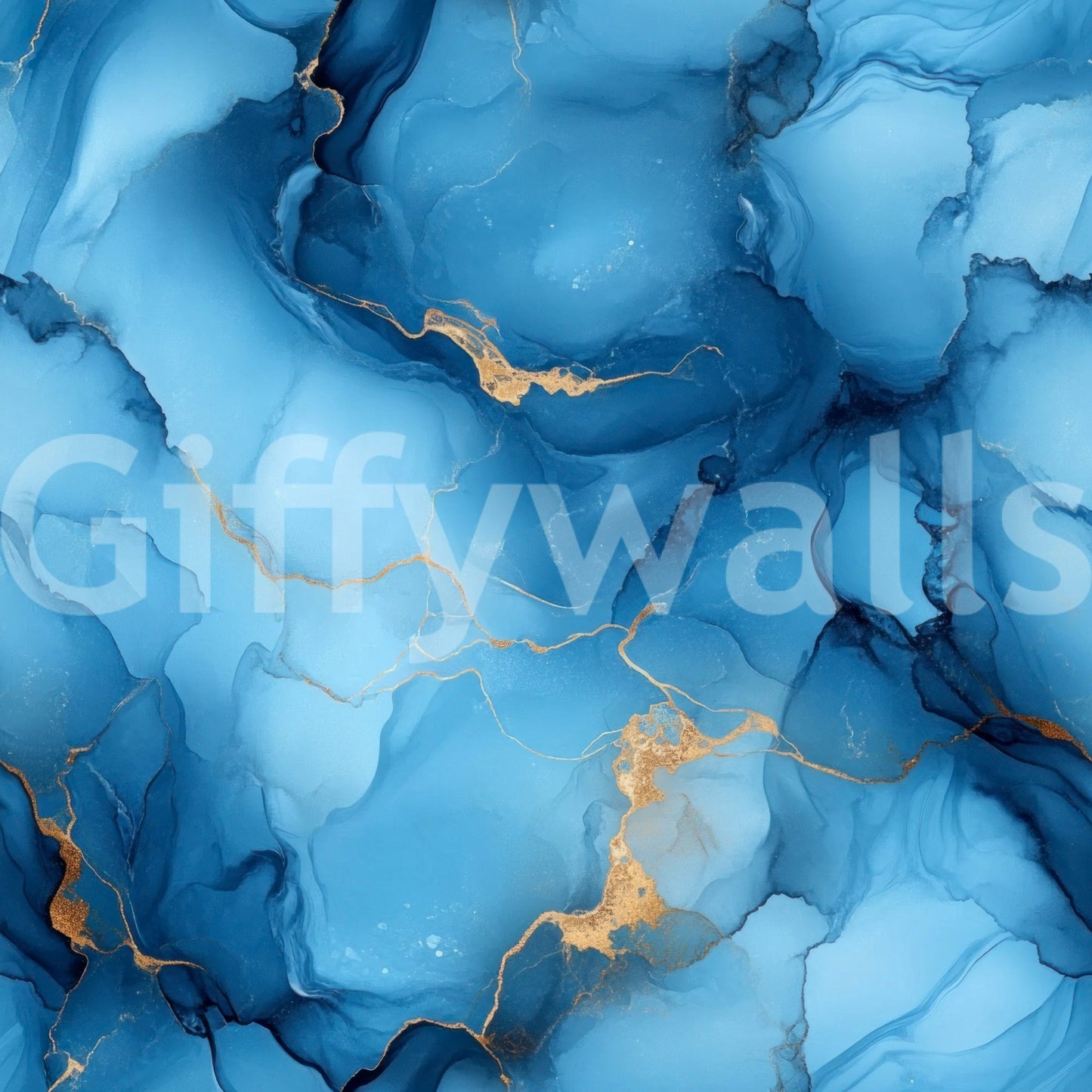 Artistic wallpaper resembling a flowing river in blue