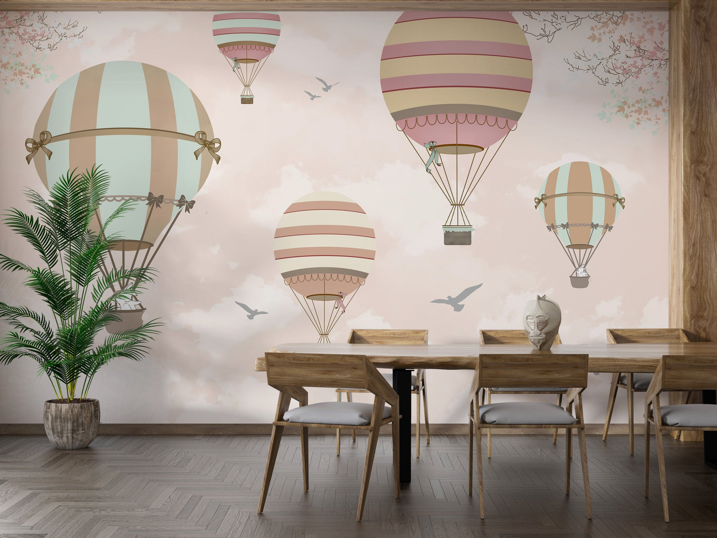 Colorful balloon wall art for kids' rooms