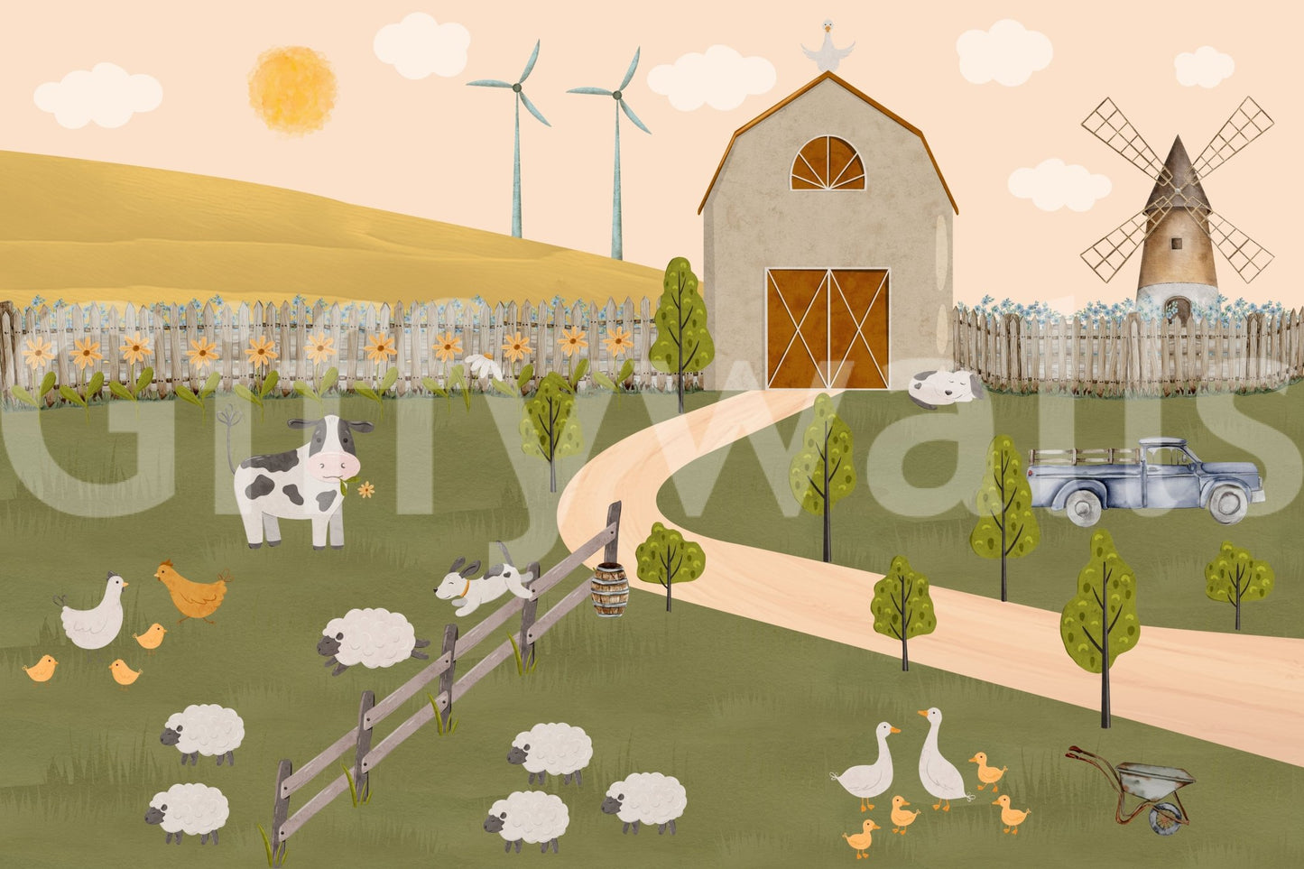 Barnyard Bliss Wall Mural