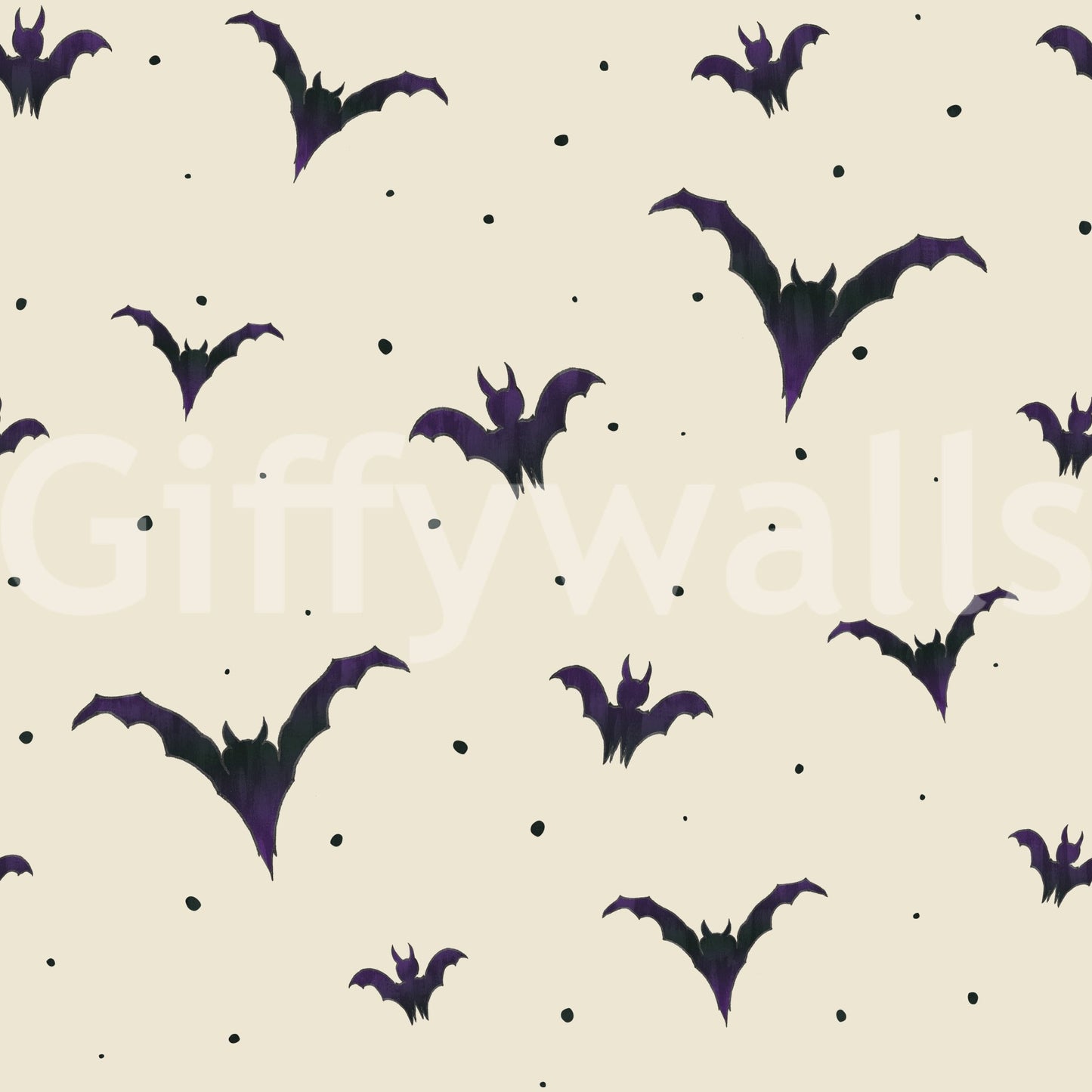 A seamless pattern of bats on a wall