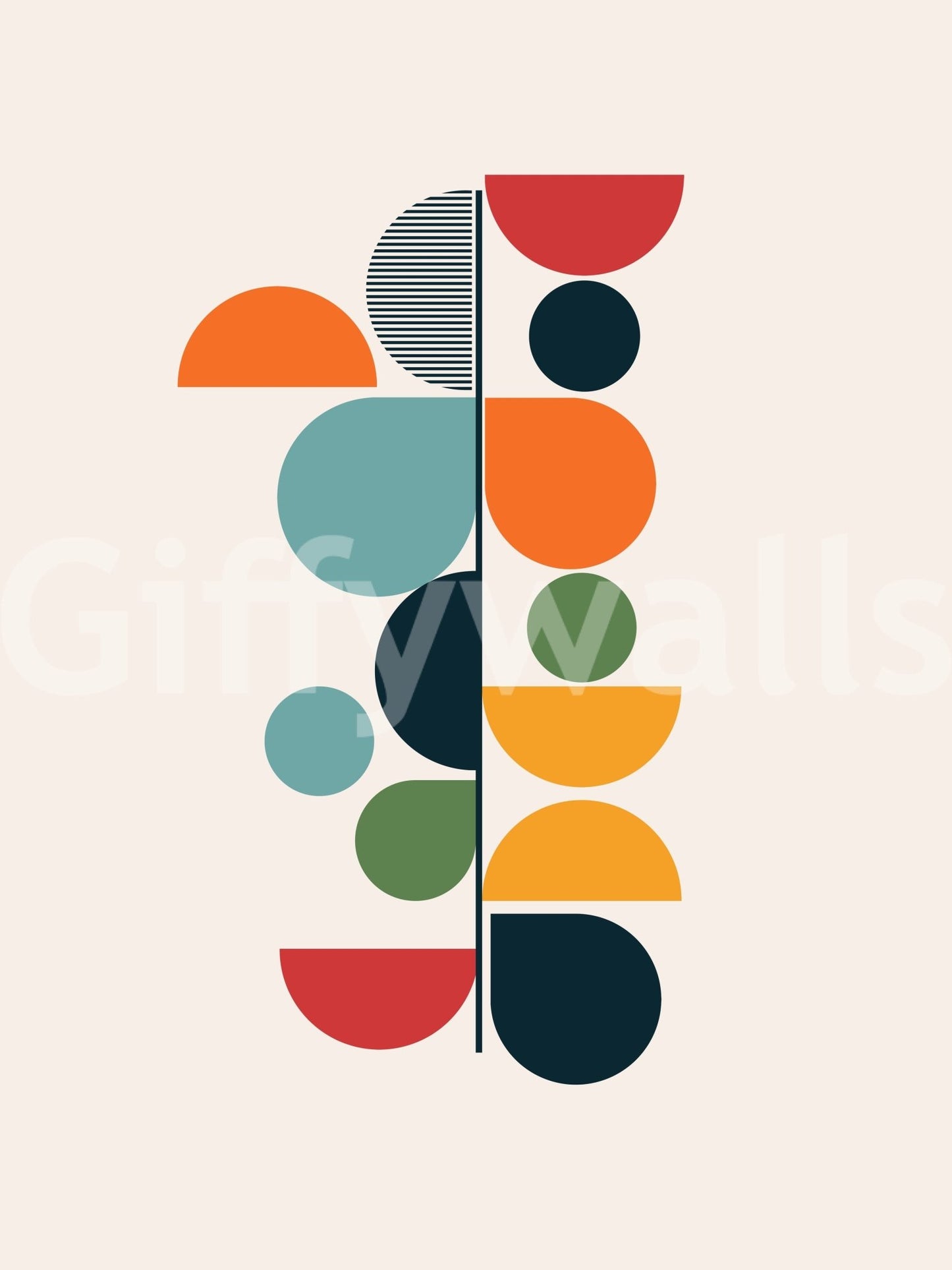 Bauhaus - Spring Wall Mural wallpaper mural for a sophisticated home office.