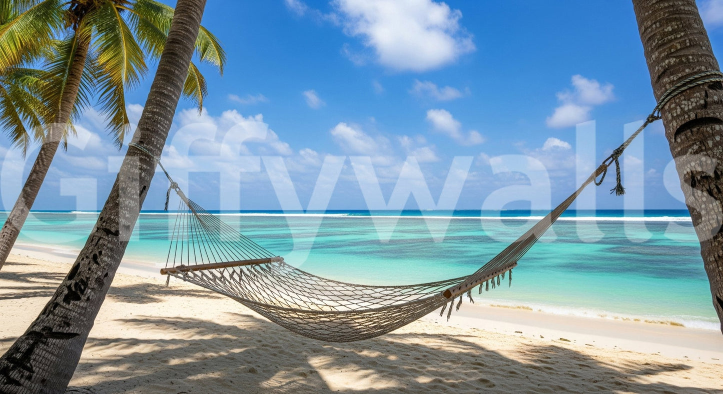 Beach Hammock Haven wall mural for a professional lounge or reception area., GD7811